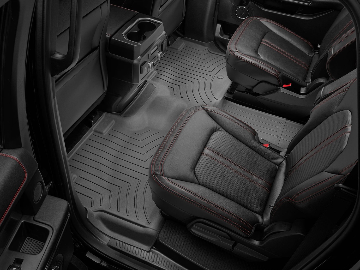 WeatherTech FloorLinerTM DigitalFit; Black; Rear and Third Row 4412955 thumbnail 1