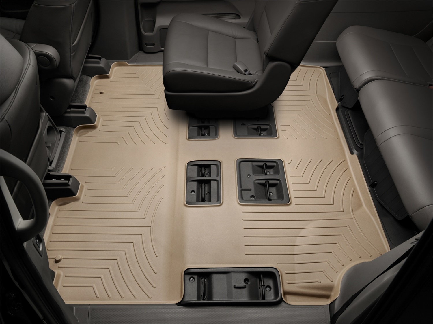 WeatherTech FloorLinerTM DigitalFit; Tan; Rear And Third Row 453412 thumbnail 1