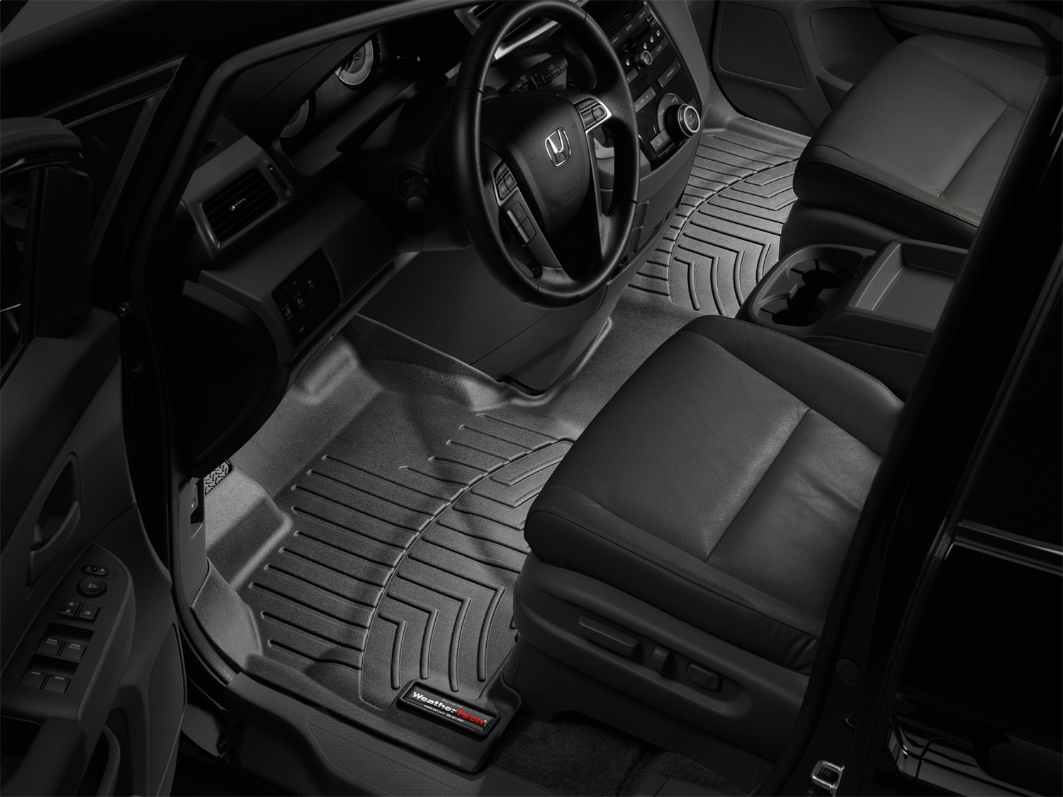 WeatherTech FloorLinerTM DigitalFit; Black; Front; Over The Hump 443471 thumbnail 0