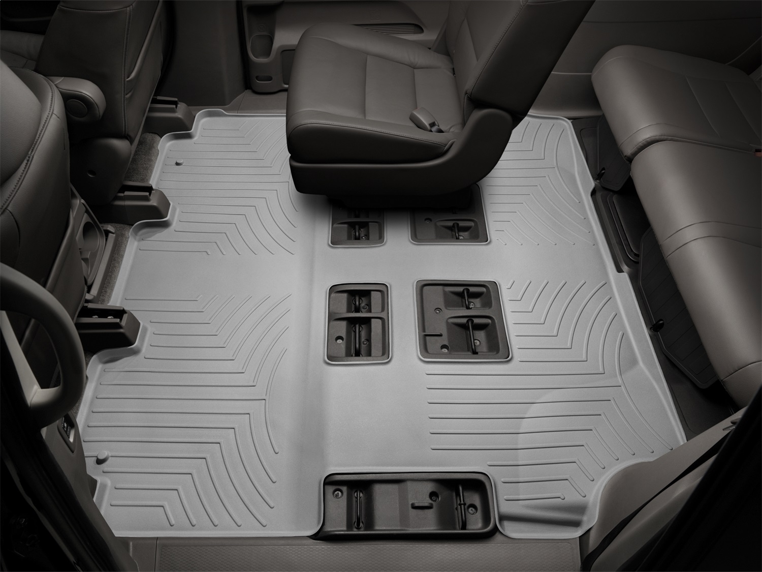 WeatherTech FloorLinerTM DigitalFit; Gray; Rear And Third Row 463412 thumbnail 0