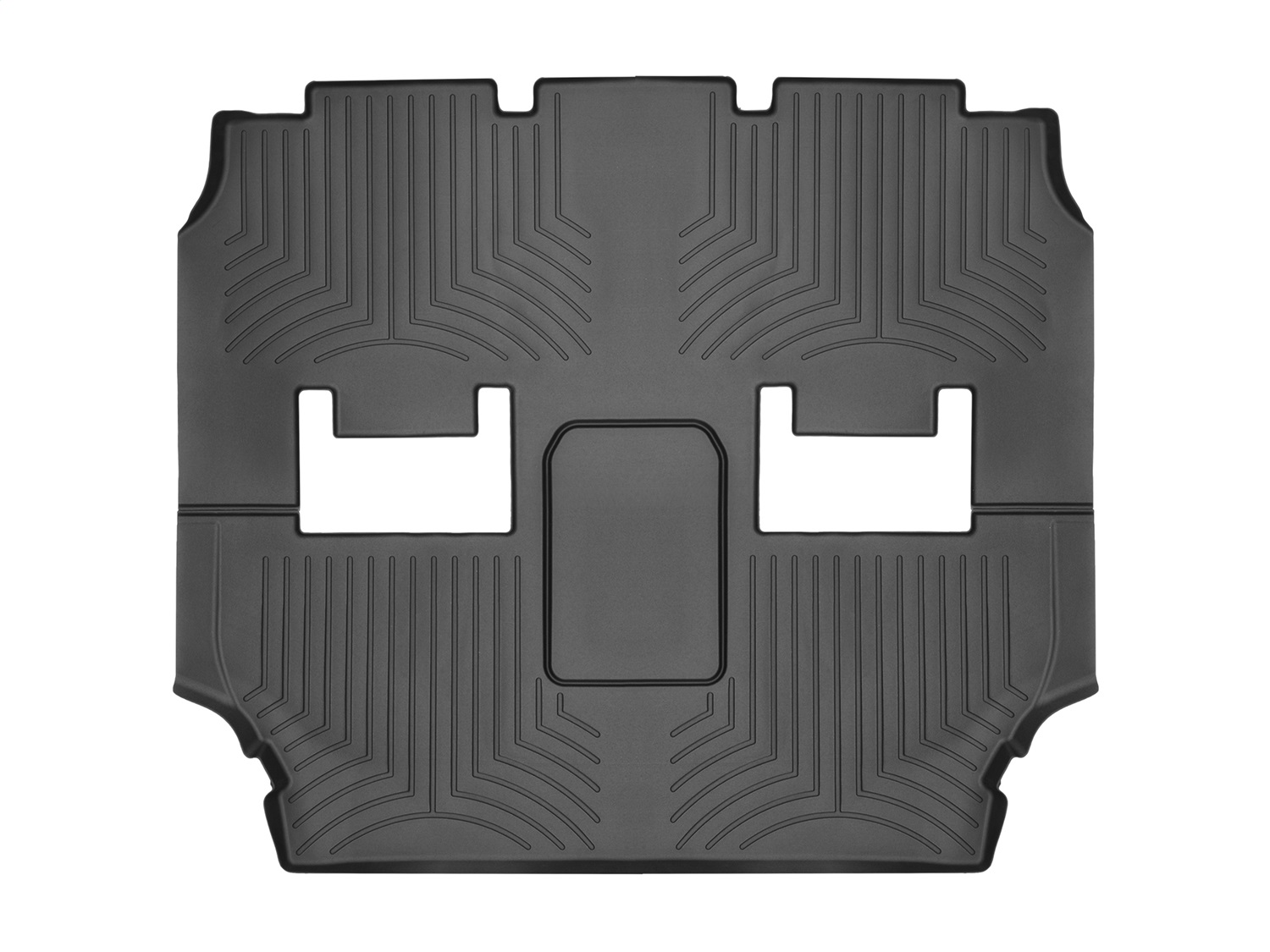 WeatherTech FloorLinerTM DigitalFit; Black; Rear And Third Row 449452 thumbnail 1