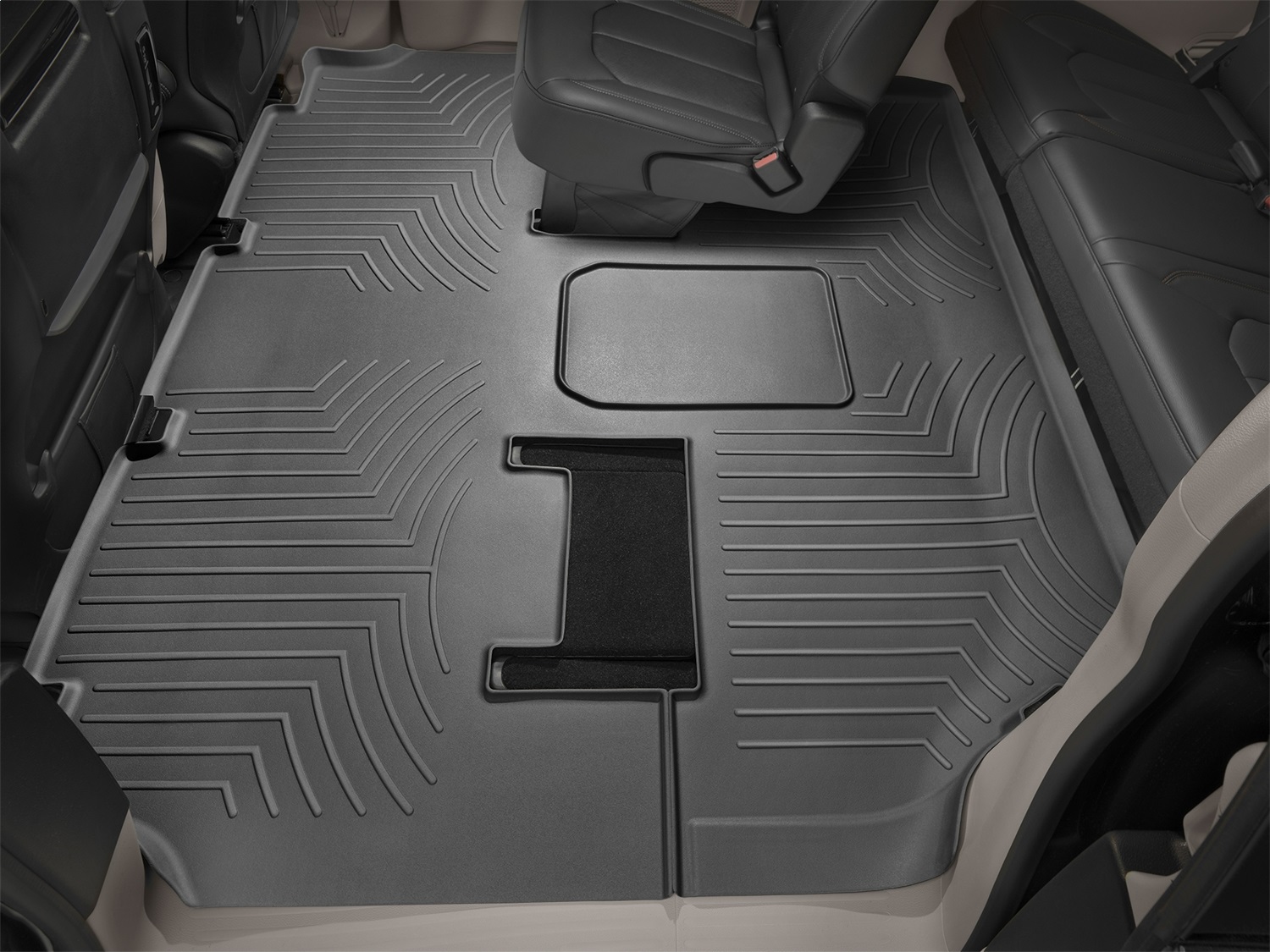 WeatherTech FloorLinerTM DigitalFit; Black; Rear And Third Row 449452 thumbnail 0