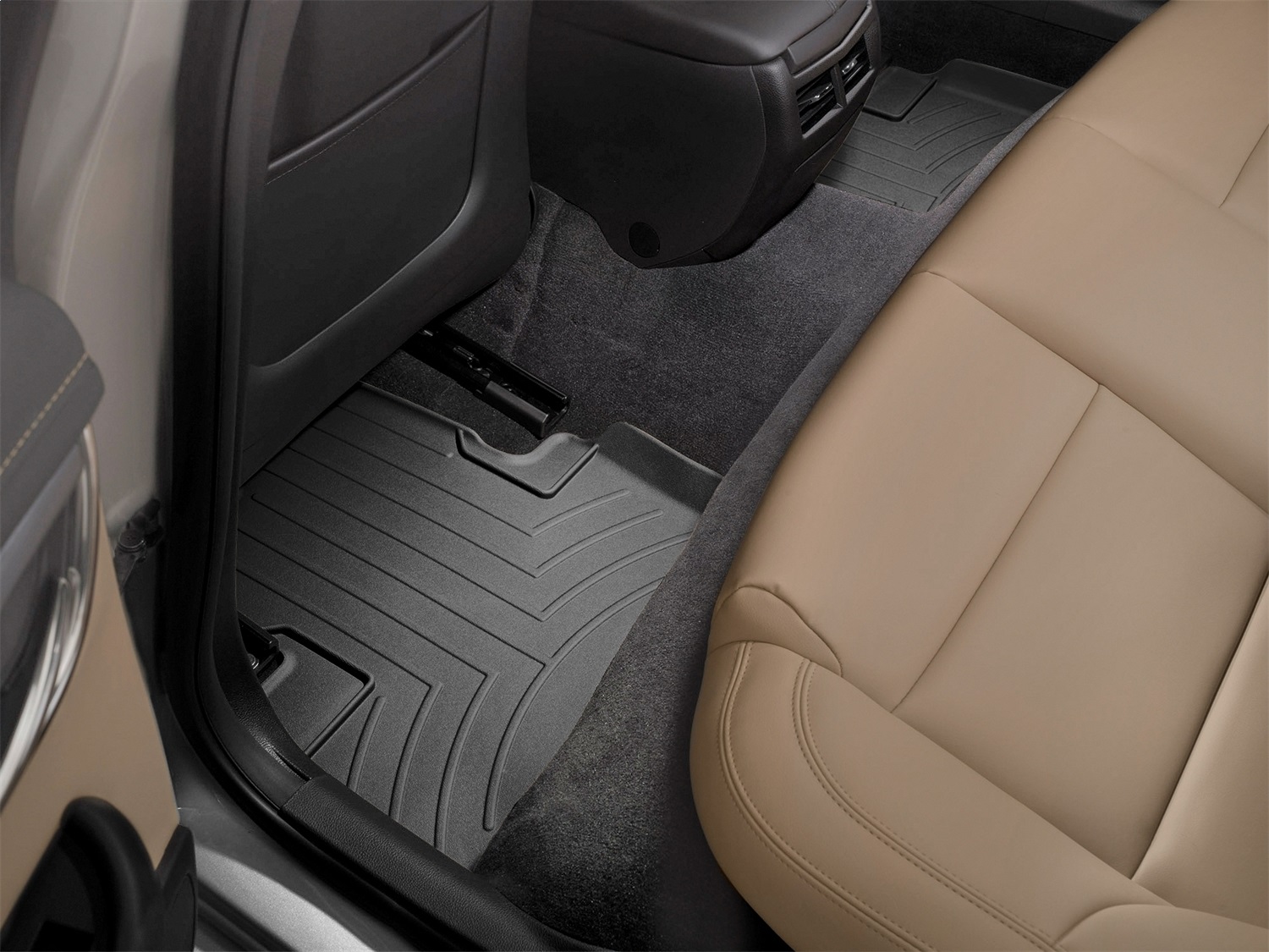 WeatherTech FloorLinerTM DigitalFit; Black; Rear; 2 Pieces 444972 thumbnail 0