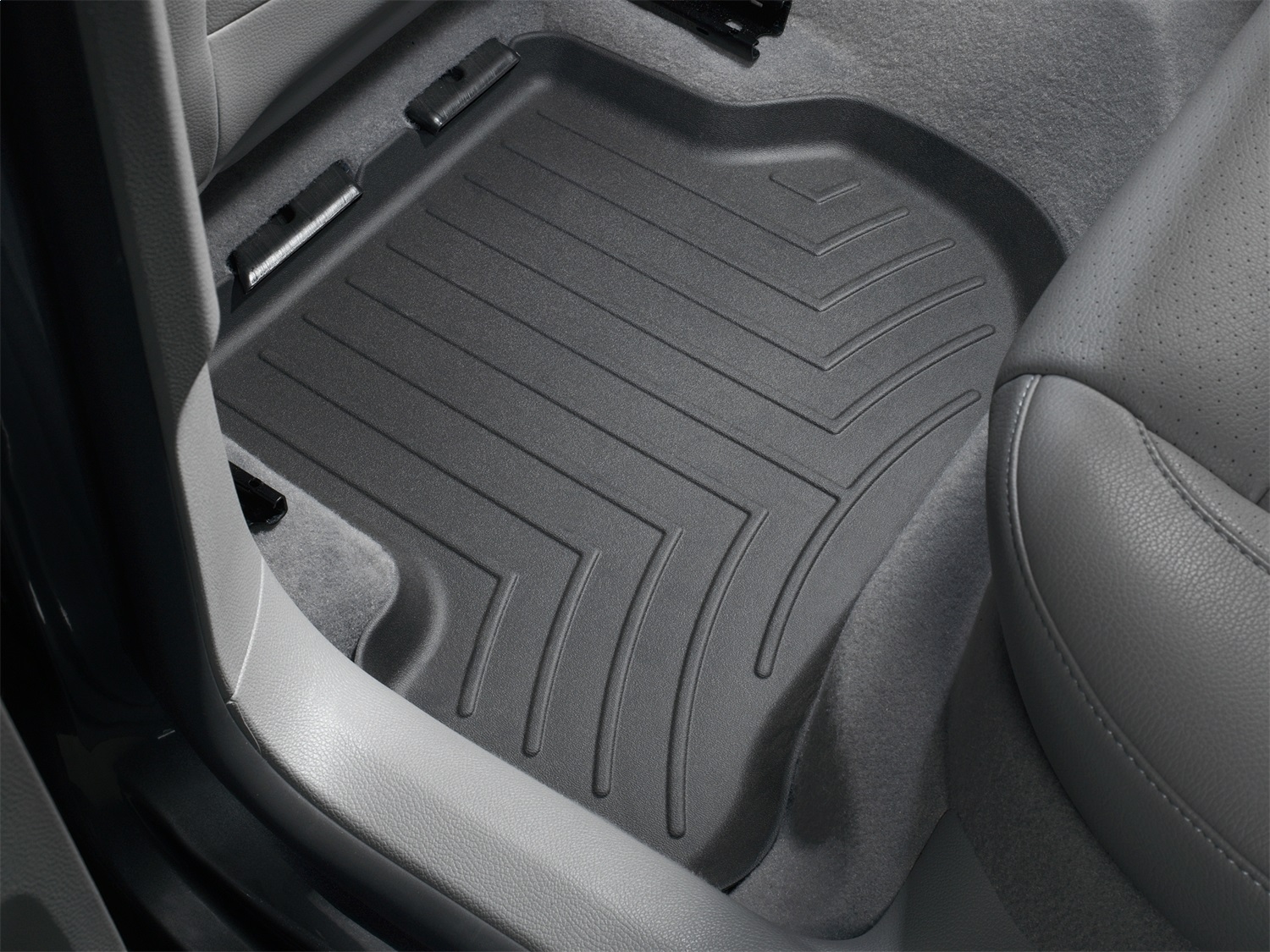 WeatherTech FloorLinerTM DigitalFit; Black; Rear; 2 Pieces 440802 thumbnail 1