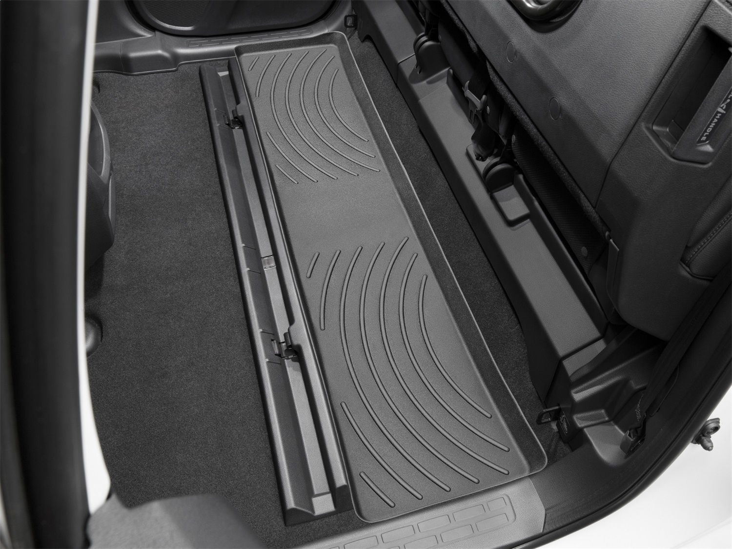 WeatherTech FloorLinerTM DigitalFit; Black; Rear; Under Seat Cargo Area 449713 thumbnail 0
