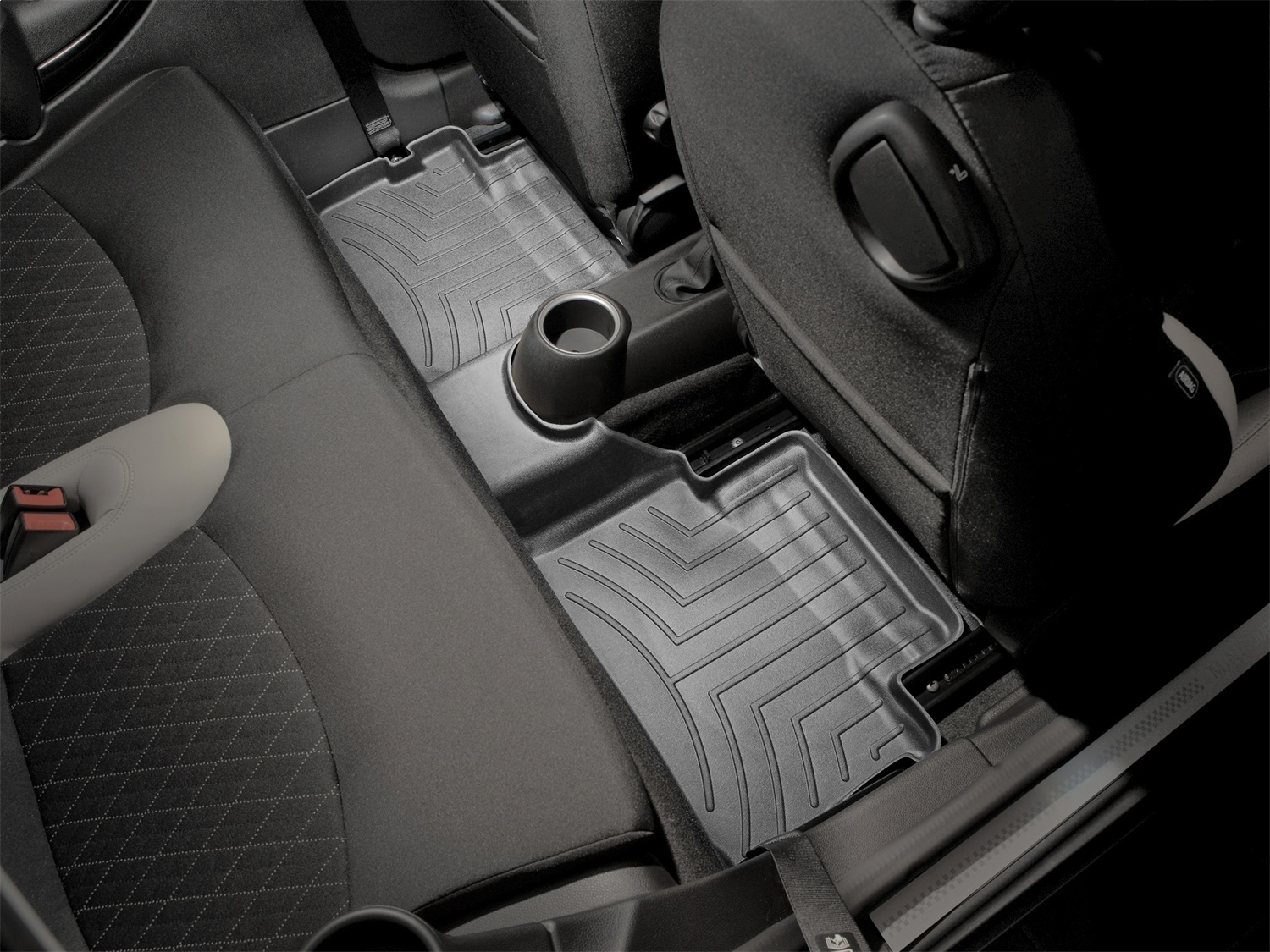 WeatherTech FloorLinerTM DigitalFit; Black; Rear; 2 Pieces 441363 thumbnail 1