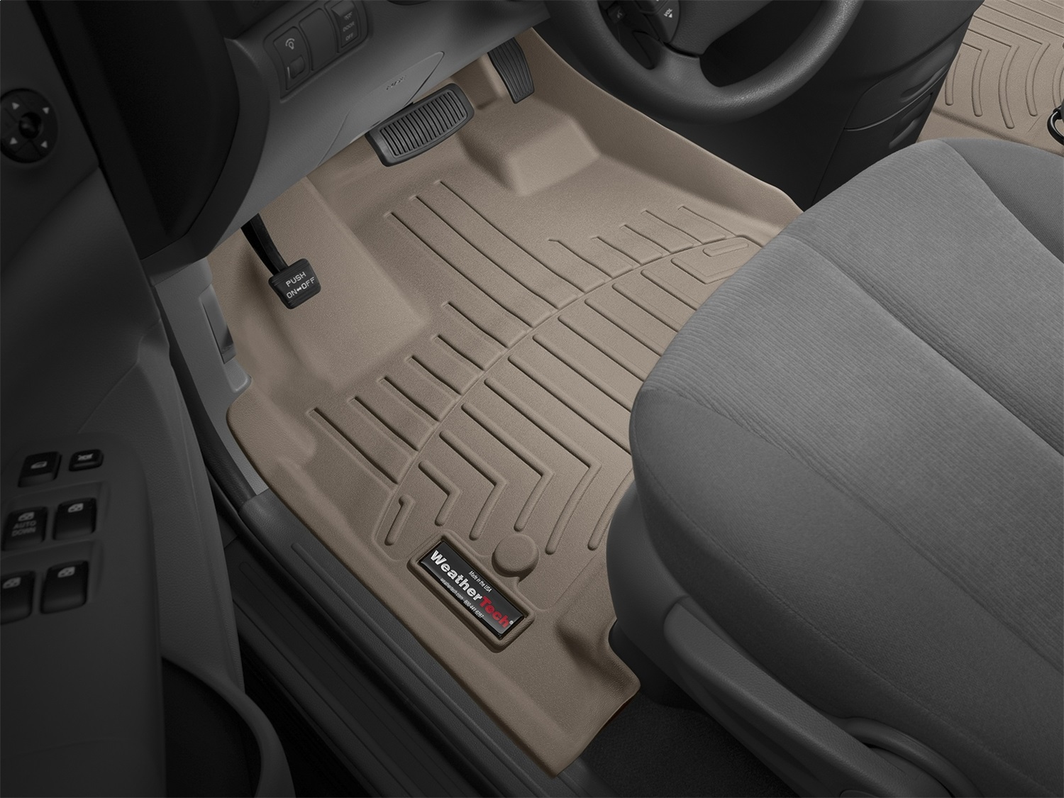 WeatherTech FloorLinerTM DigitalFit; Tan; Front; Over The Hump 455531 thumbnail 0