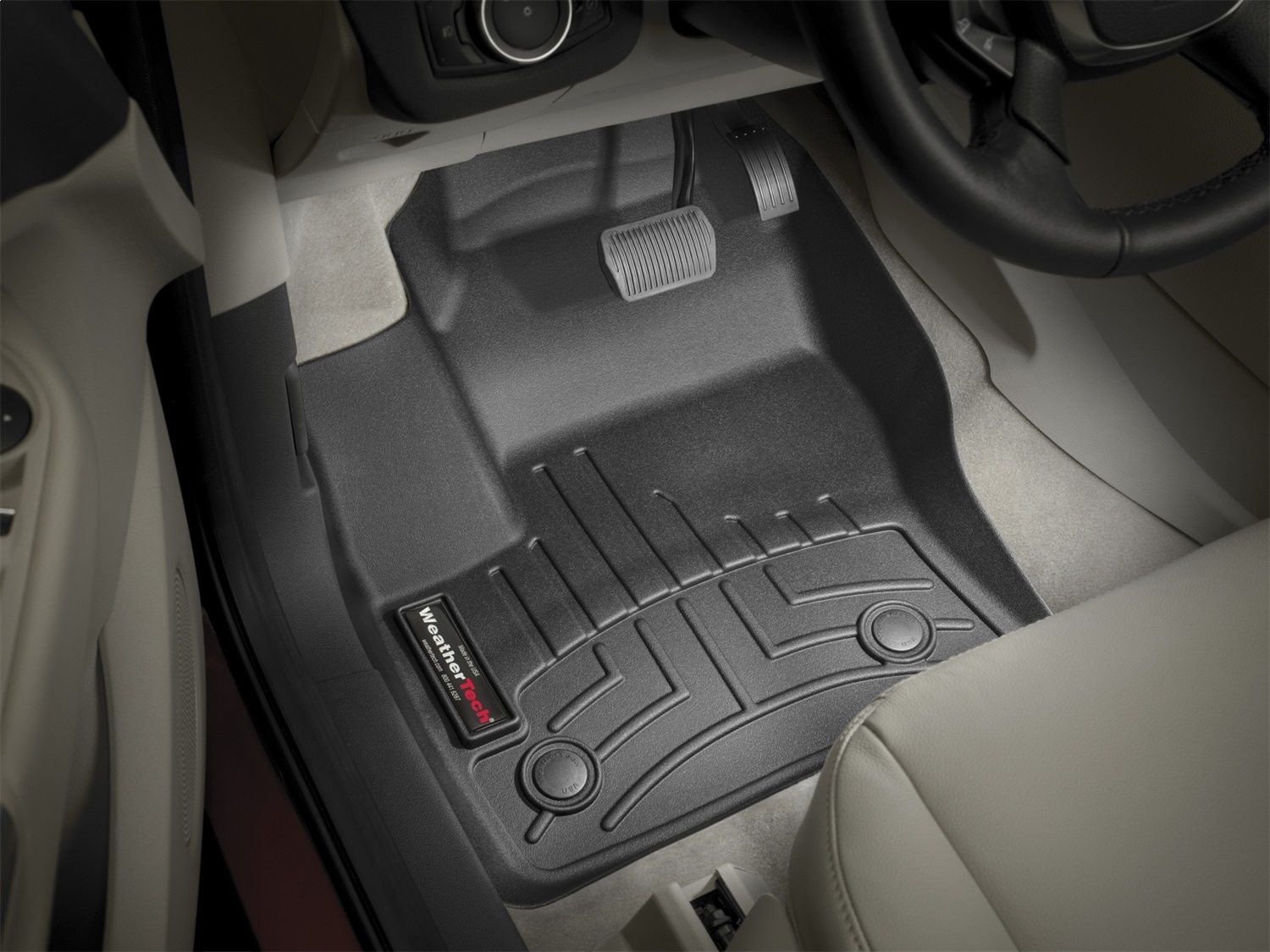 WeatherTech FloorLinerTM DigitalFit; Black; Front 444591 thumbnail 1