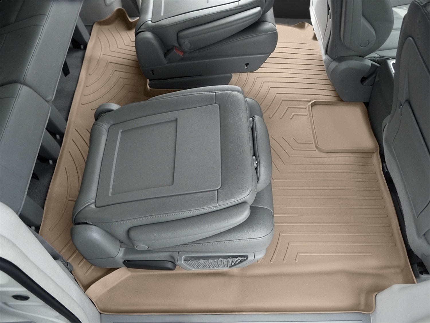 WeatherTech FloorLinerTM DigitalFit; Tan; Rear And Third Row 451414 thumbnail 1