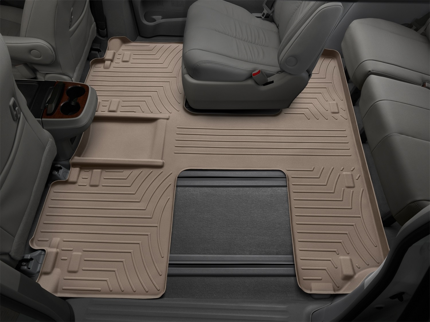 WeatherTech FloorLinerTM DigitalFit; Tan; Rear And Third Row 453004 thumbnail 1