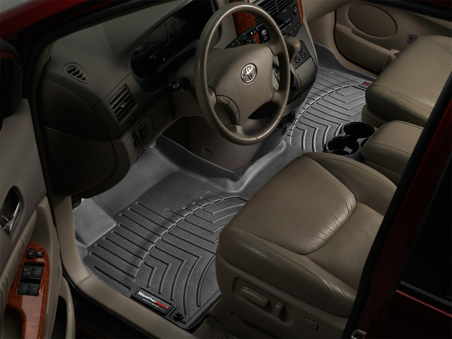 WeatherTech FloorLinerTM DigitalFit; Black; Front; Over The Hump 443181 thumbnail 1