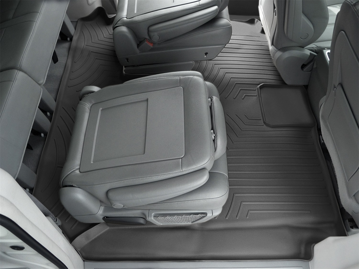 WeatherTech FloorLinerTM DigitalFit; Black; Rear And Third Row 441414 thumbnail 1