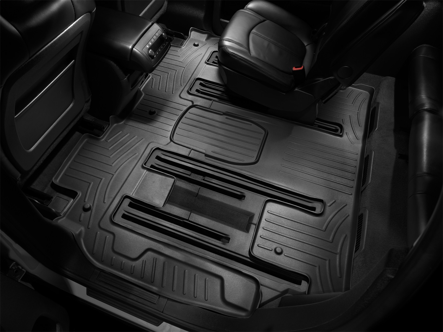 WeatherTech FloorLinerTM DigitalFit; Black; Rear and Third Row; 1 Piece 441114 thumbnail 0
