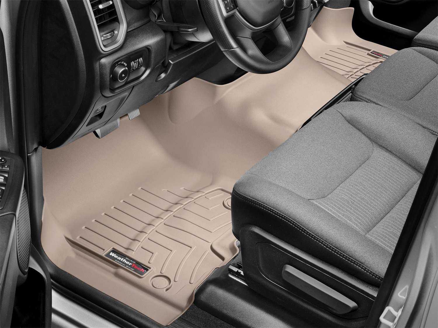 WeatherTech FloorLinerTM DigitalFit; Tan; Front; Over The Hump 4514301 thumbnail 0