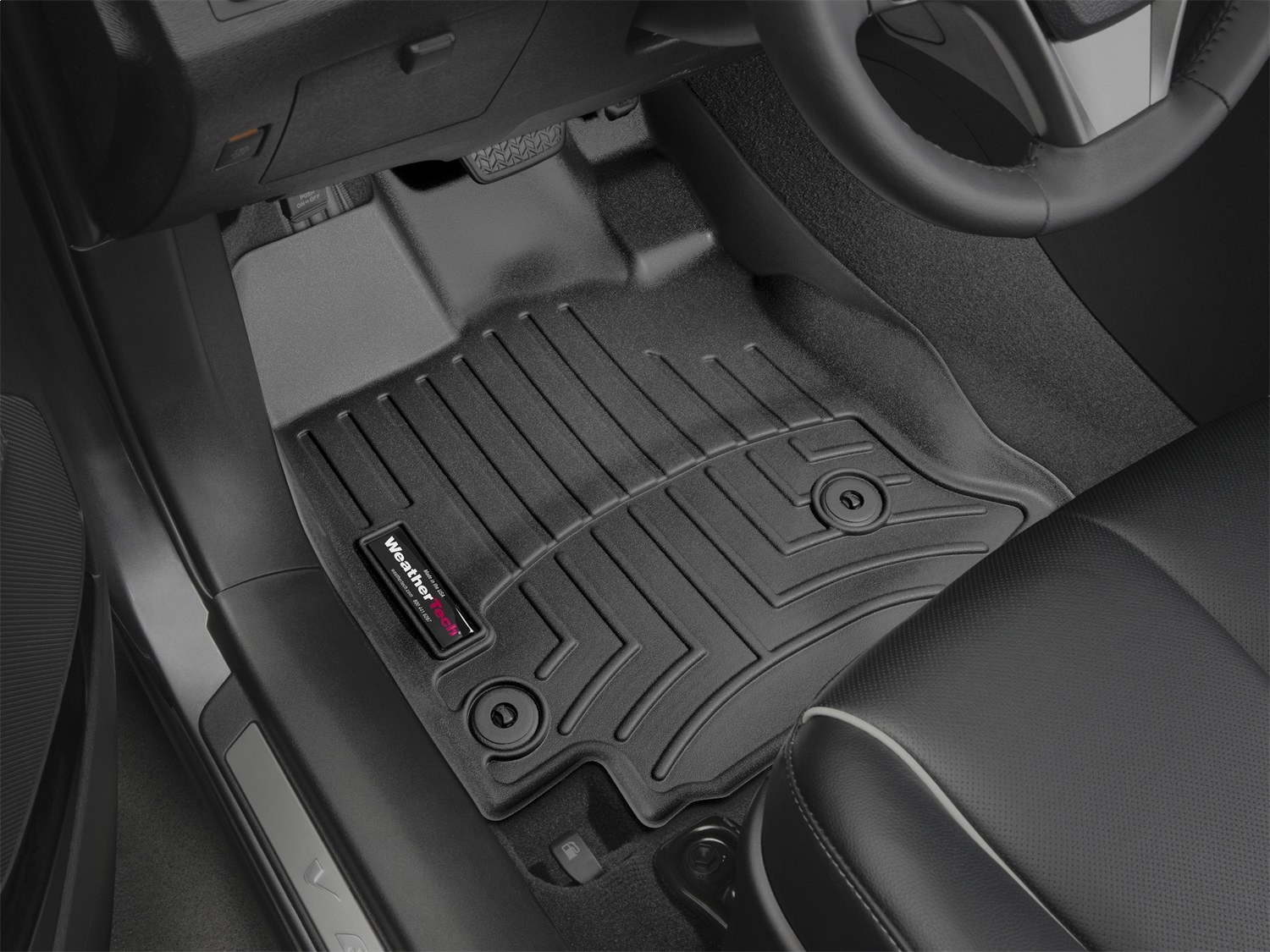 WeatherTech FloorLinerTM DigitalFit; Black; Front 444721 thumbnail 1