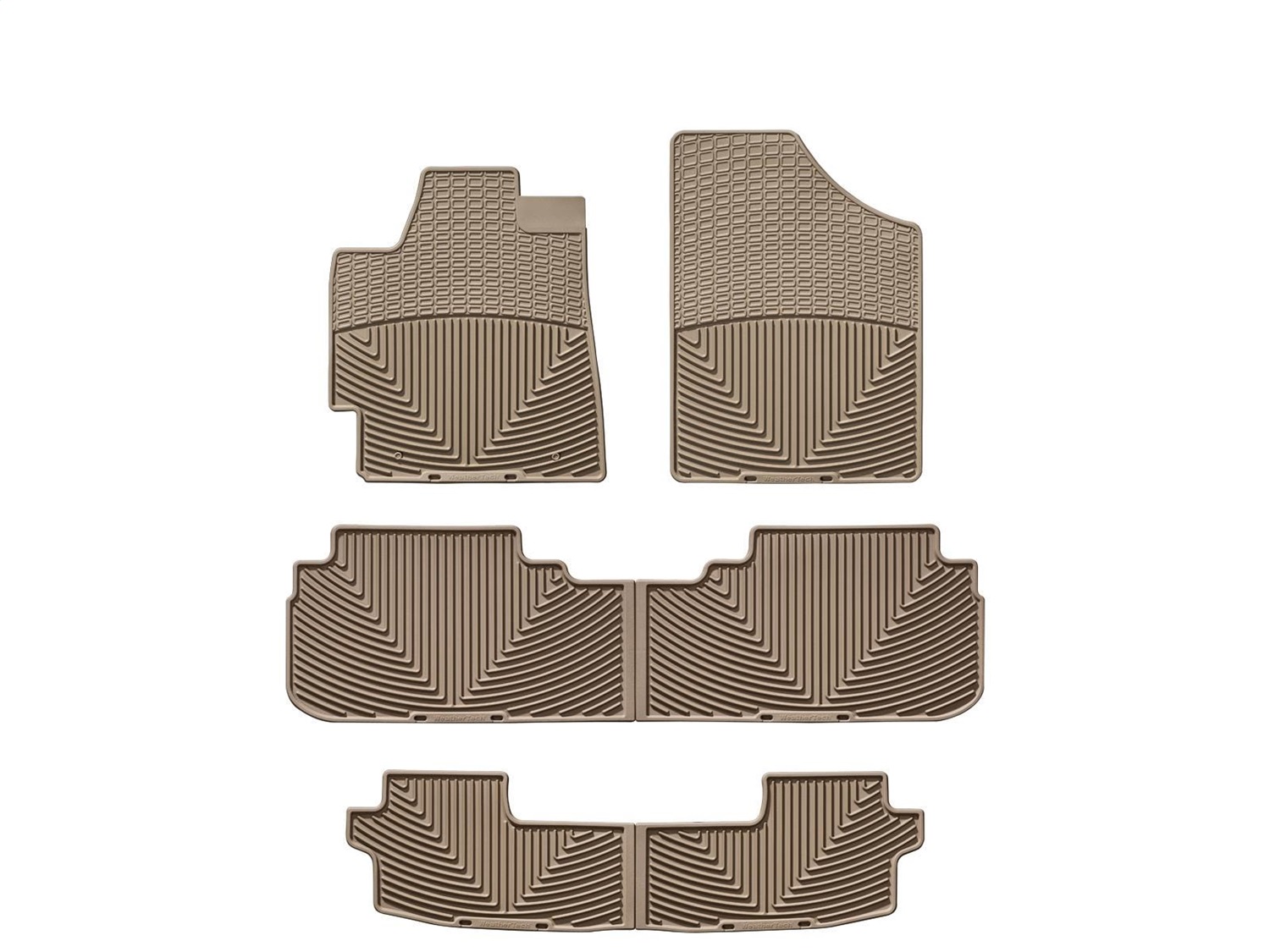 WeatherTech All Weather Floor Mats; Tan; Front Rear and Third Row WTCT086121122 thumbnail 0