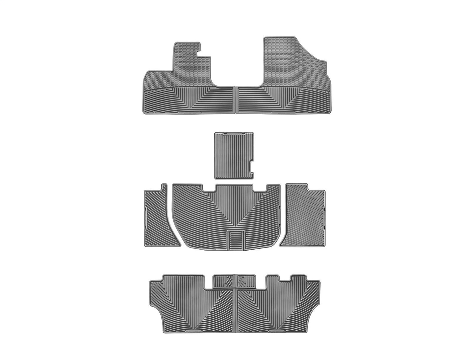 WeatherTech All Weather Floor Mats; Gray; Front Rear and Third Row W48GRW159GRW160 thumbnail 0