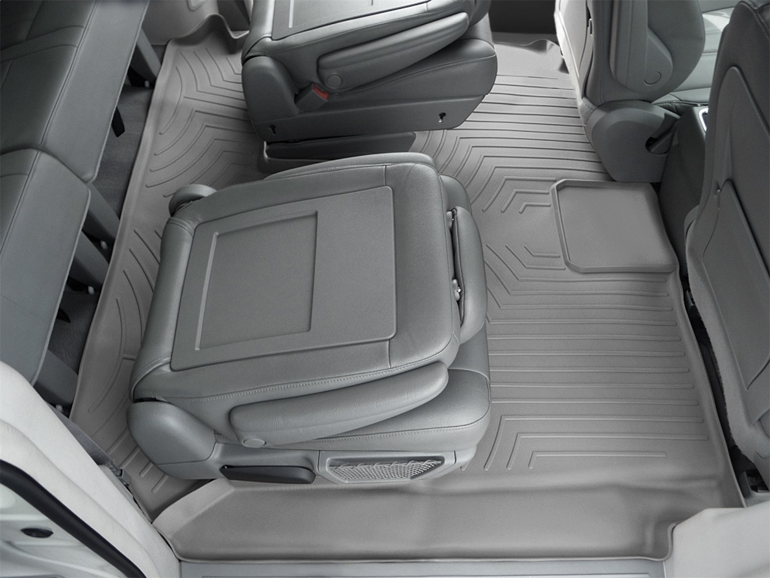 WeatherTech FloorLinerTM DigitalFit; Gray; Rear And Third Row 461414 thumbnail 0