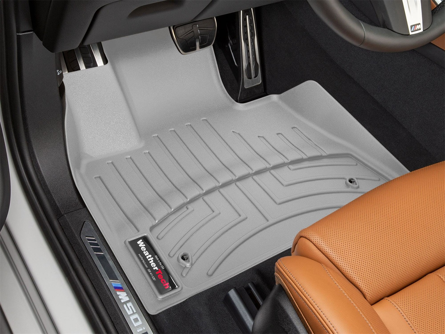 WeatherTech FloorLinerTM DigitalFit; Gray; Front 4615071 thumbnail 1