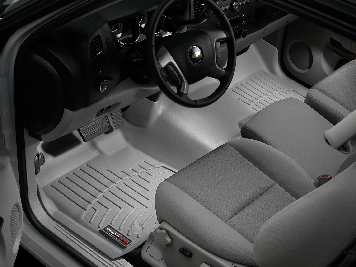 WeatherTech FloorLinerTM DigitalFit; Gray; Front; Over The Hump 462941 thumbnail 1