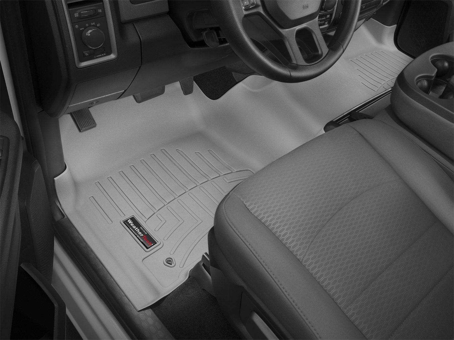 WeatherTech FloorLinerTM DigitalFit; Gray; Front; Over The Hump 464771 thumbnail 1