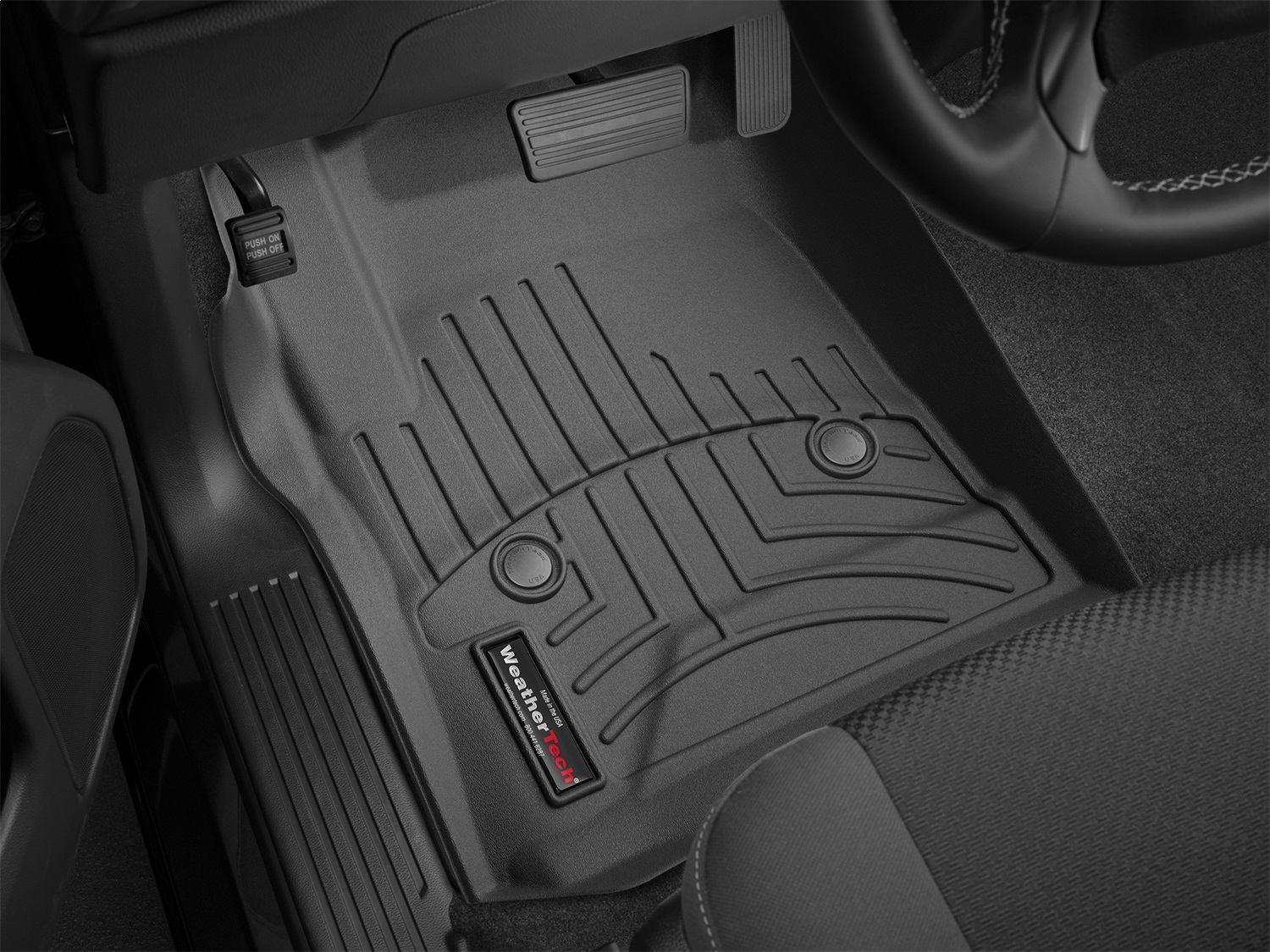 WeatherTech FloorLinerTM DigitalFit; Black; Front 445441 thumbnail 1