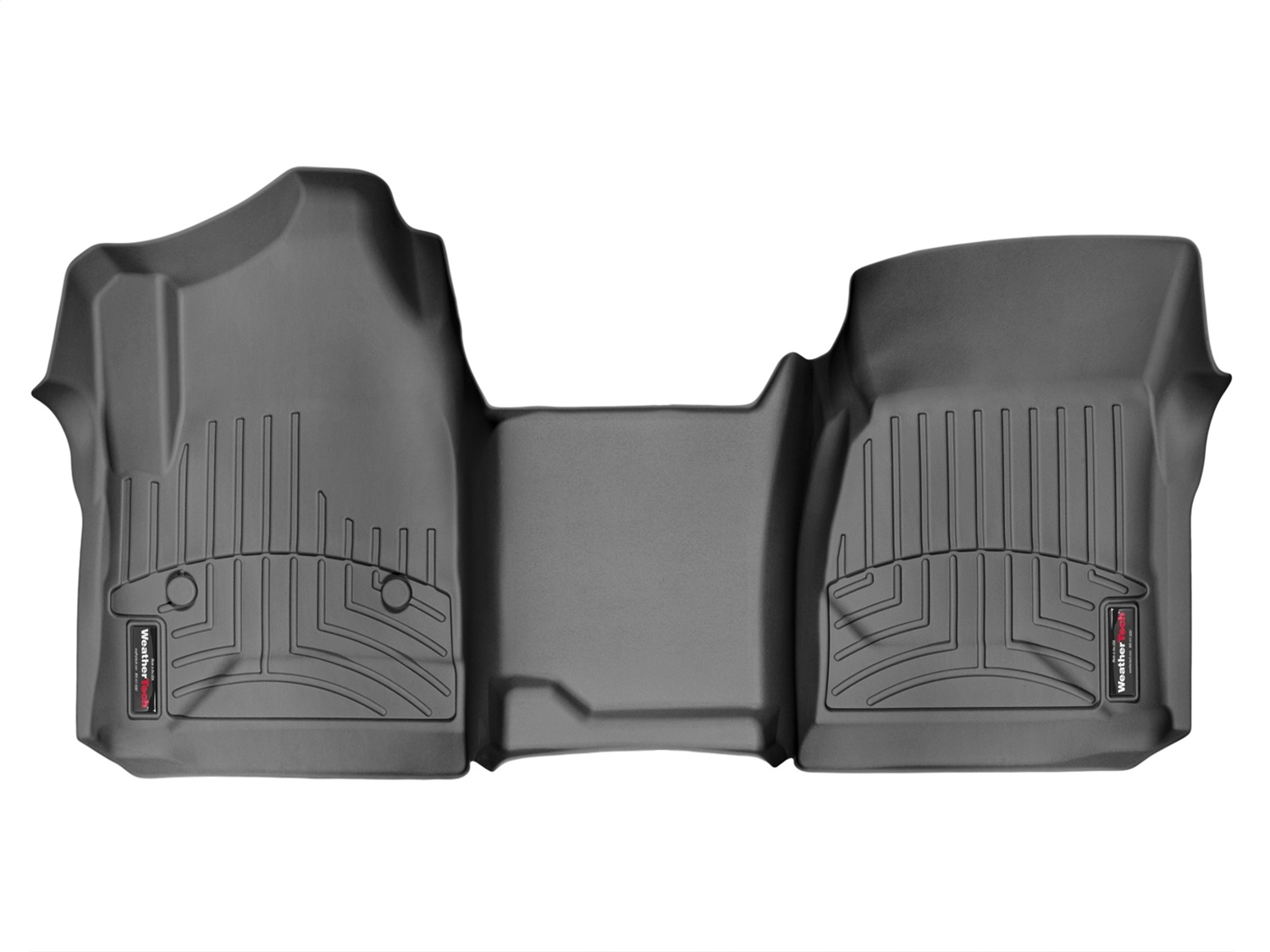 WeatherTech FloorLinerTM DigitalFit; Black; Front; Over The Hump 445451 thumbnail 1