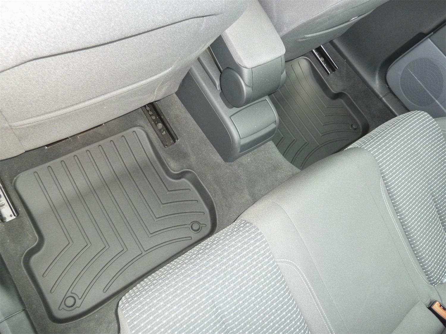 WeatherTech FloorLinerTM DigitalFit; Black; Rear; 2 Pieces 441942 thumbnail 1