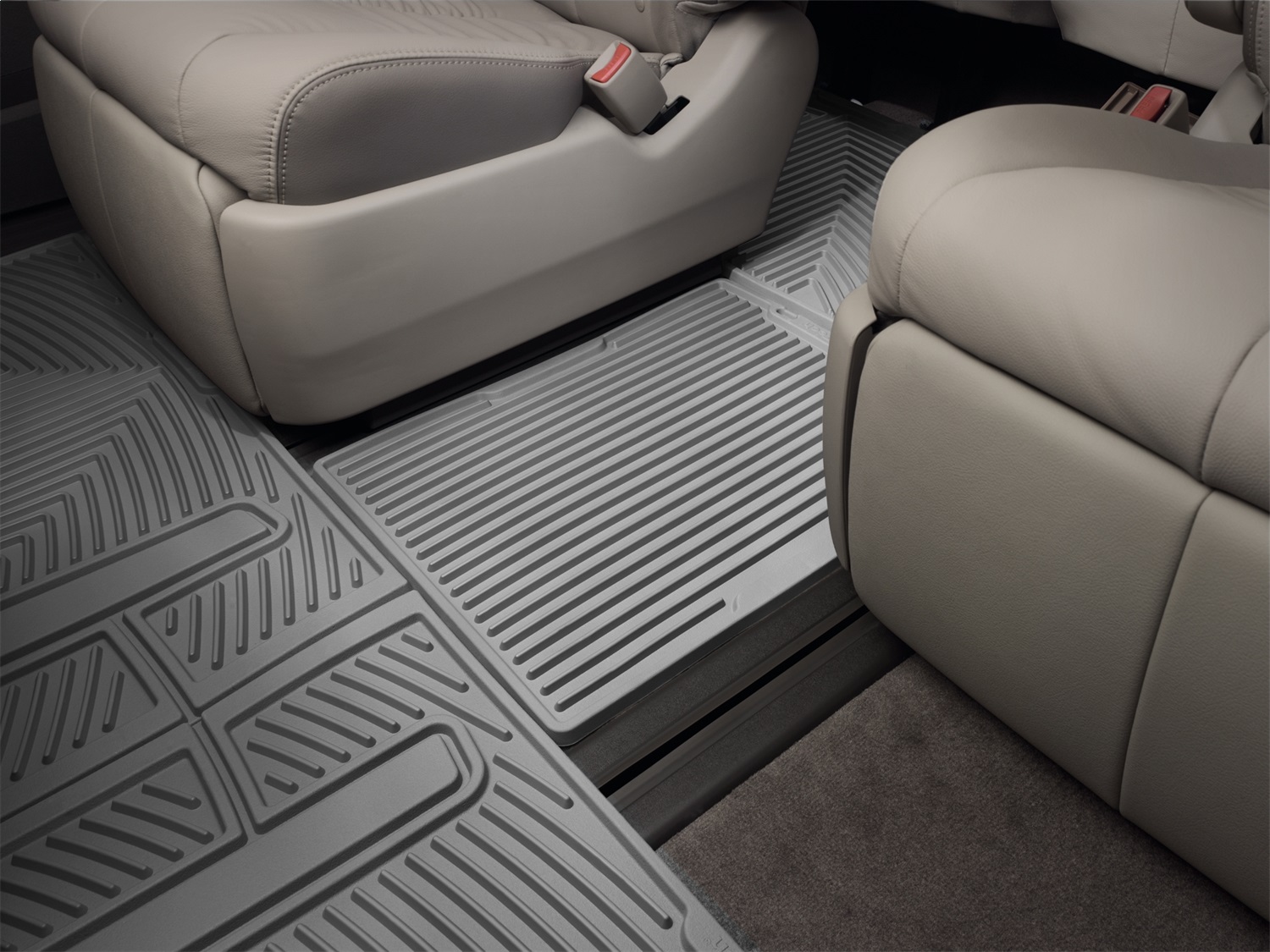 WeatherTech All Weather Floor Mats; Gray; Rear; Center Aisle W247GR thumbnail 1