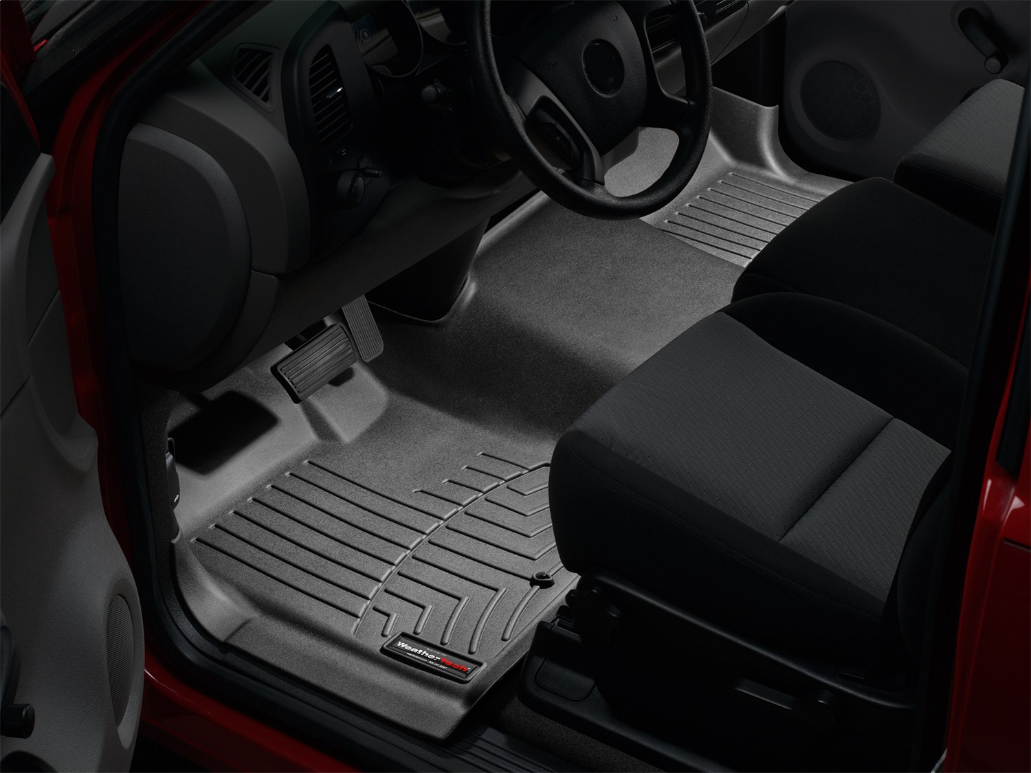 WeatherTech FloorLinerTM DigitalFit; Black; Front; Over The Hump 443711 thumbnail 0