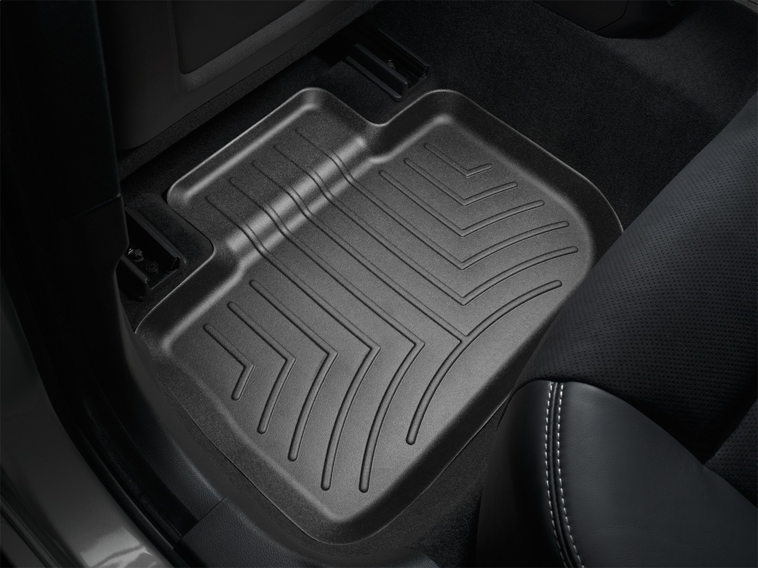 WeatherTech FloorLinerTM DigitalFit; Black; Rear; 2 Pieces 443792 thumbnail 0