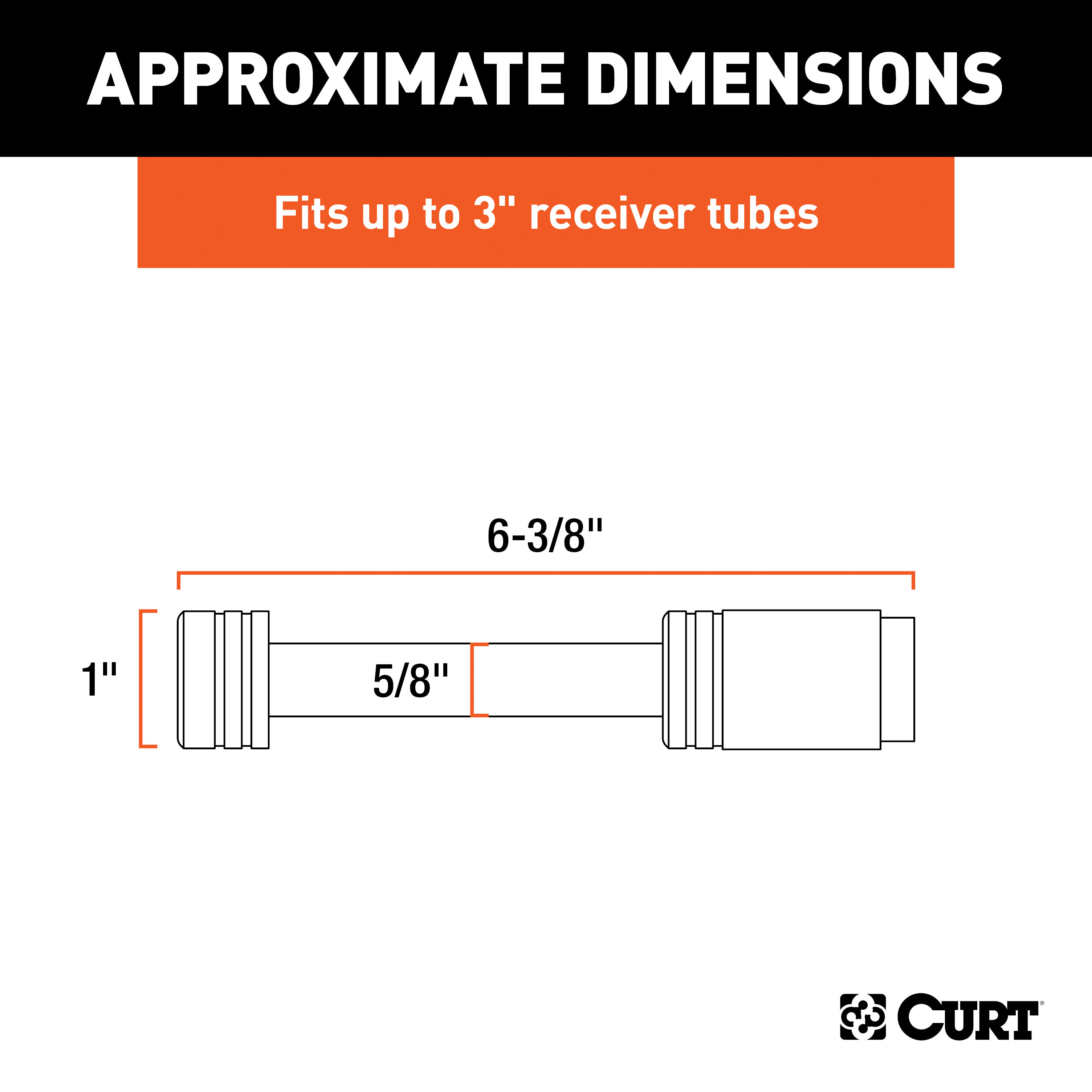 CURT 2" Shank Adjustable Tri-Ball Mount (1-7/8", 2" & 2-5/16" Balls) Trailer Hitch with 5/8" Hitch Lock (3" Receiver, Chrome) thumbnail 9