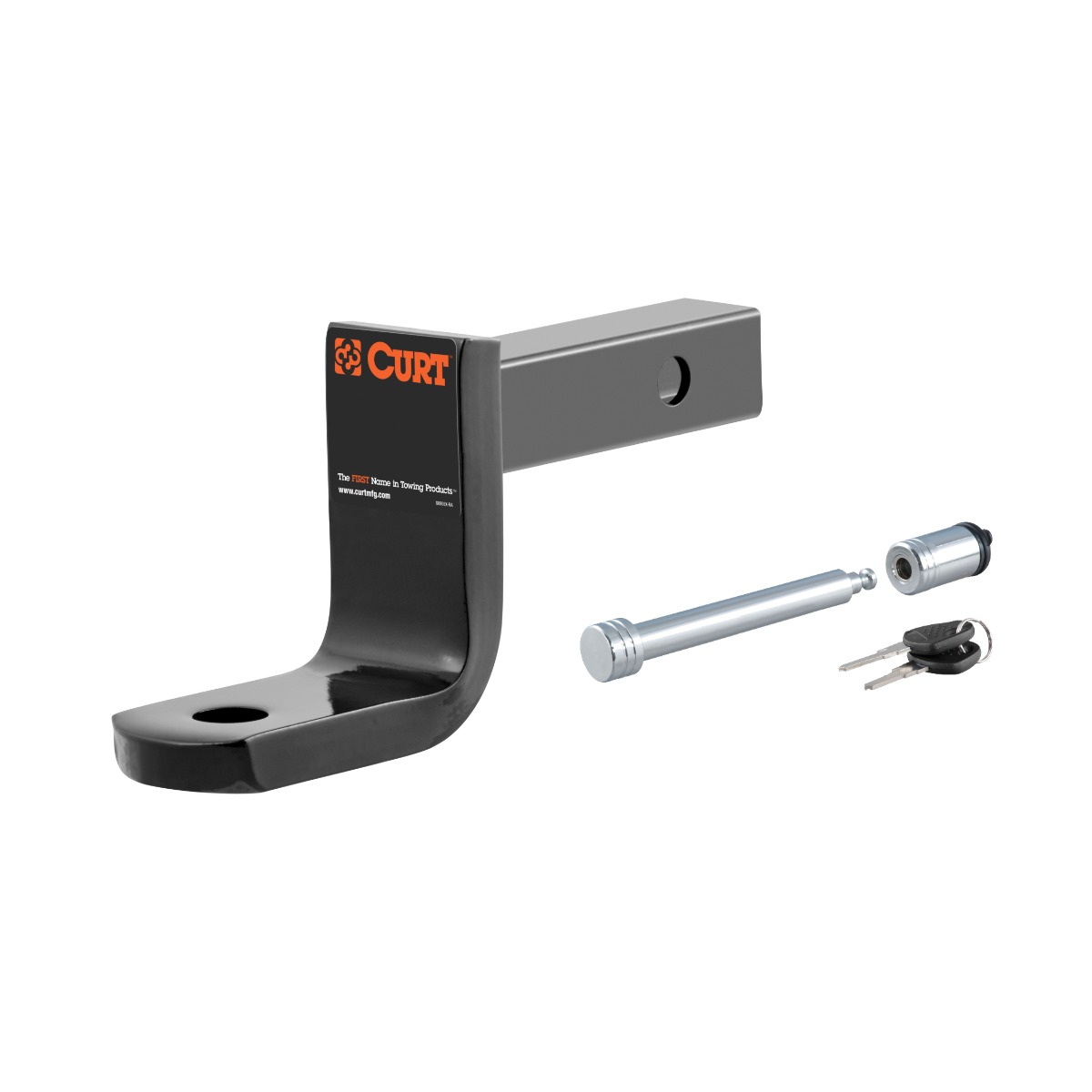 CURT 45027 Class 1 Trailer Hitch Ball Mount, Fits 1-1/4-Inch Receiver, 2,000 lbs, 3/4-Inch Hole, 3-1/4-Inch Drop, 2-5/8-Inch Rise with 5/8" Hitch Lock & Trailer Hitch Lock thumbnail 0