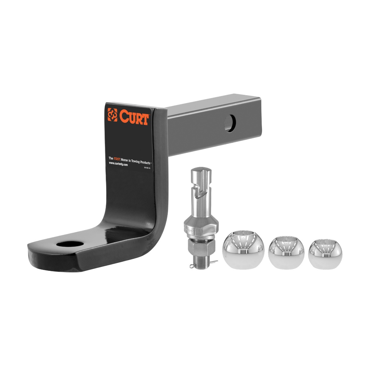 CURT 45027 Class 1 Trailer Hitch Ball Mount, Fits 1-1/4-Inch Receiver, 2,000 lbs, 3-1/4-Inch Drop, 2-5/8-Inch Rise with Switch Ball Trailer Ball (1-7/8", 2" & 2-5/16" Balls, 1" x 2-1/4" Shank) thumbnail 0