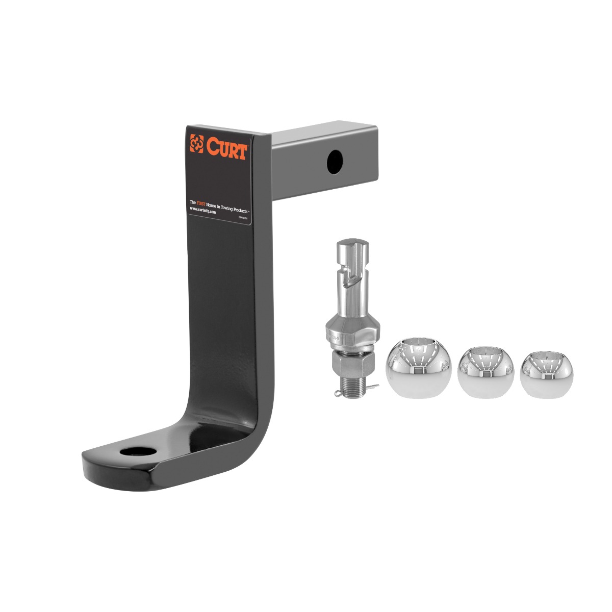 CURT Class 1 Ball Mount (1-1/4" Shank, 2,000 lbs, 6" Drop, 5-9/16" Long) Trailer Hitch Ball Mount with Switch Ball Trailer Ball (1-7/8", 2", 2-5/16" Balls, 1" x 2-1/4" Shank) thumbnail 0