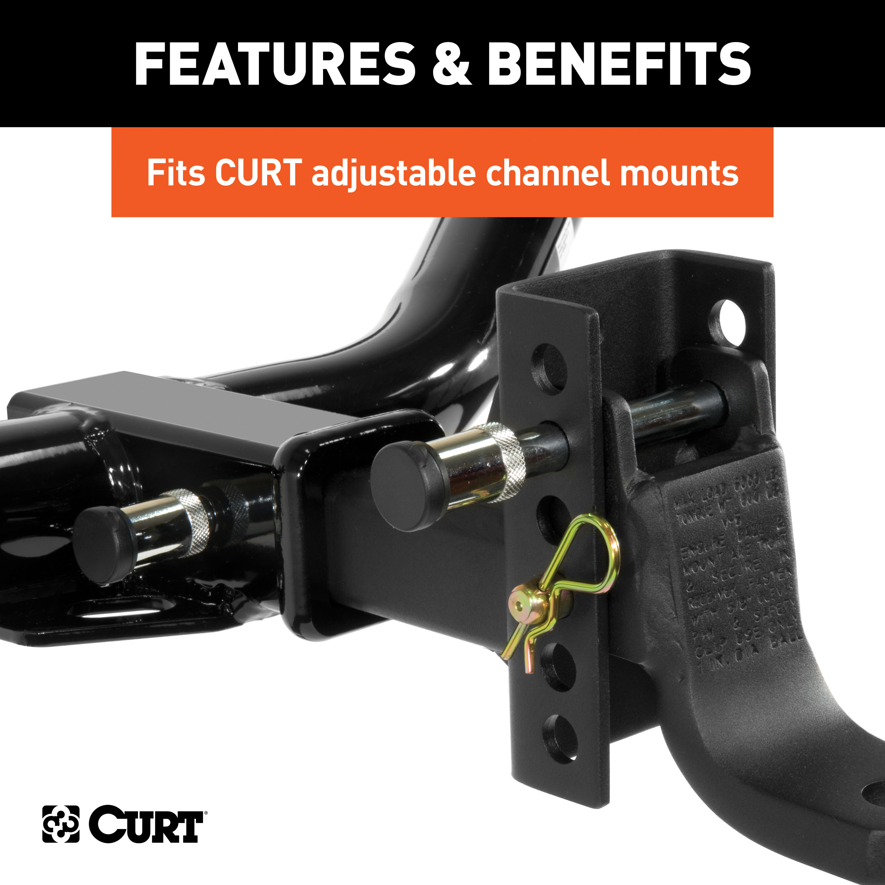 CURT 45510 Class 2 Trailer Hitch Ball Mount 3,500 lbs, 1-1/4-Inch Receiver, 3/4-Inch Hole, 3-1/8-Inch Rise with Channel Mount Lock Set (5/8" Diameter) thumbnail 8