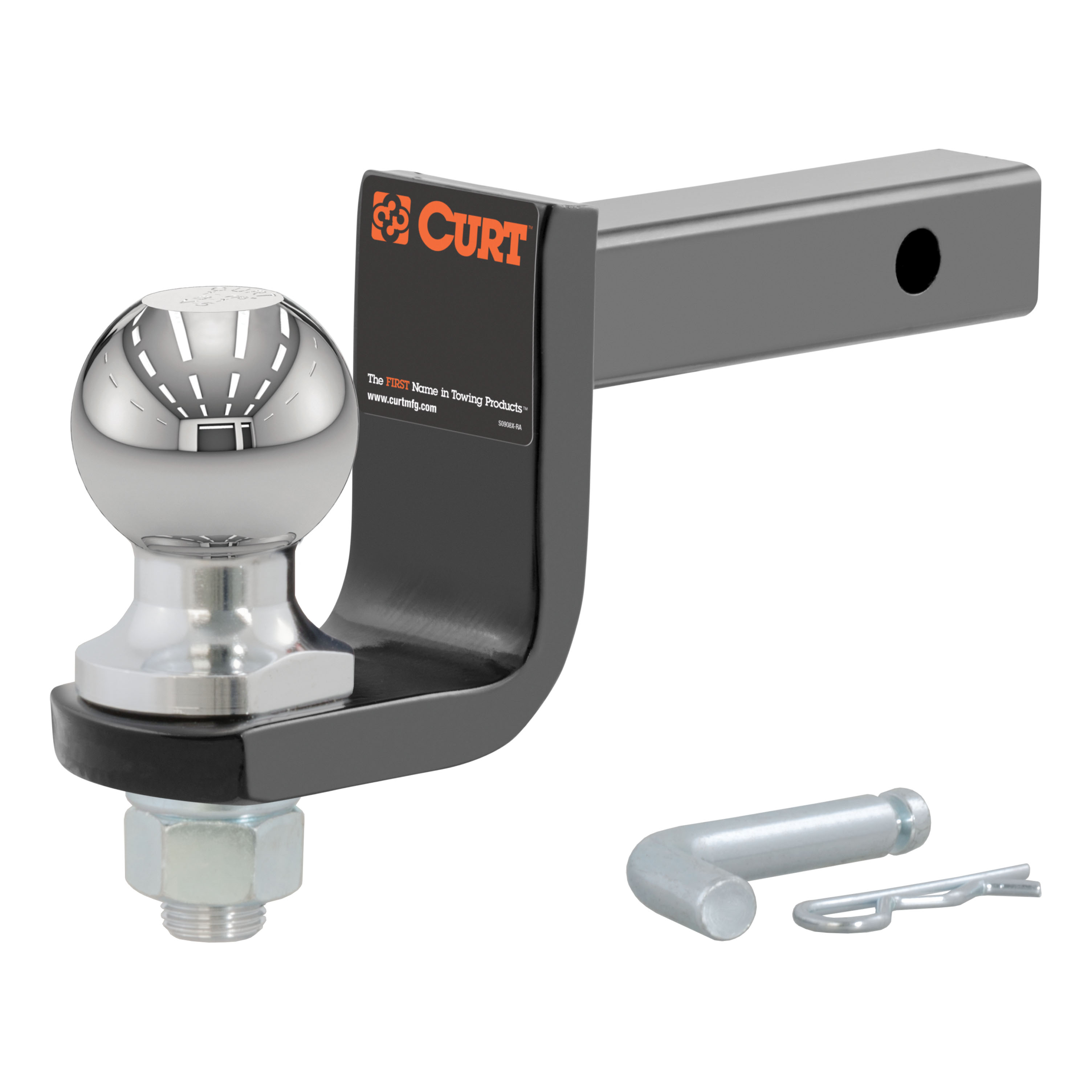 CURT 2" Ball (1-1/4" Shank, 3,500 lbs, 3-1/4" Drop) Trailer Hitch Ball Mount with Switch Ball Trailer Ball Set (1-7/8", 2" & 2-5/16" Balls, 1" x 2-1/4" Shank) & Anti-Rattle Hitch Clamp for 2" Receiver thumbnail 1