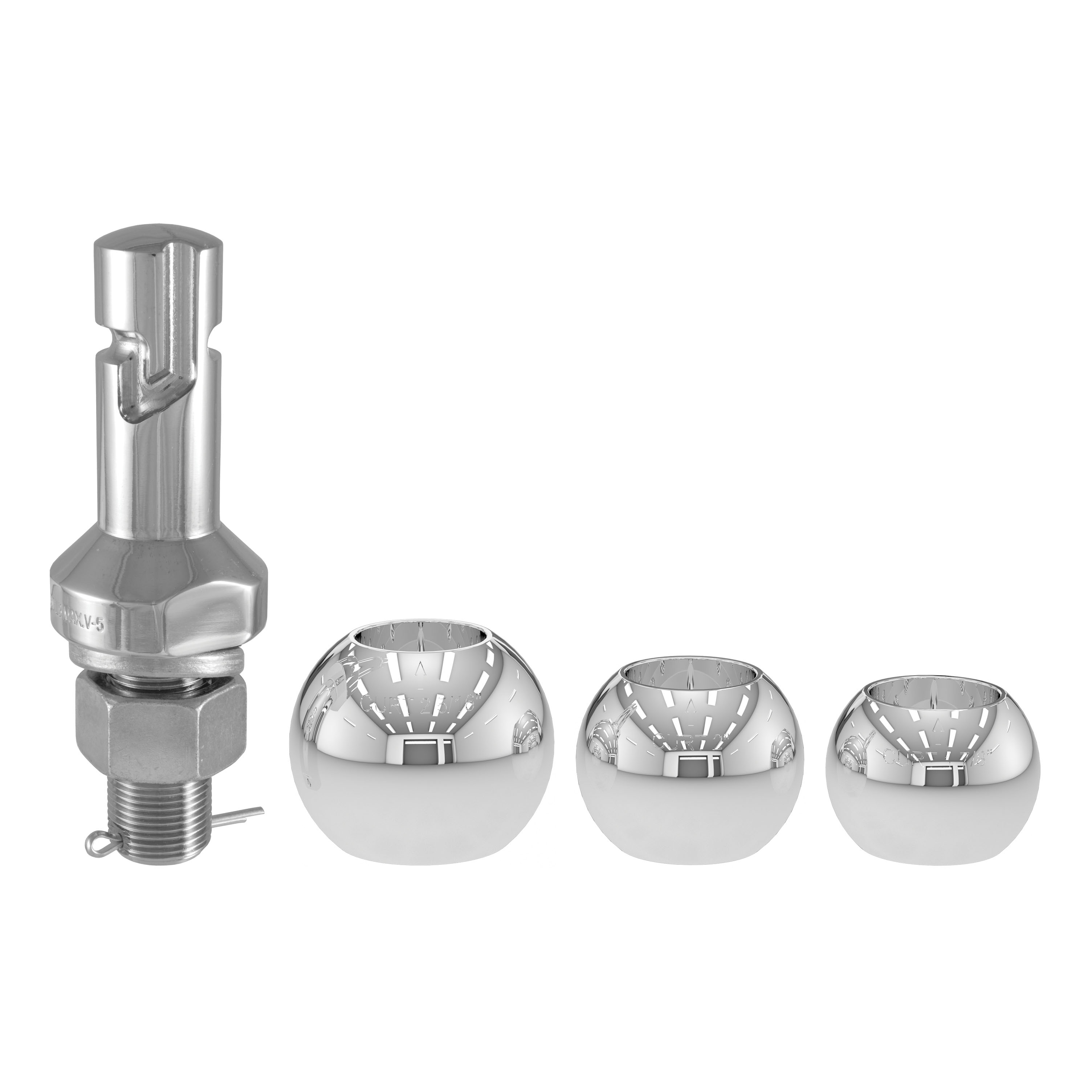 CURT 2" Ball (1-1/4" Shank, 3,500 lbs, 3-1/4" Drop) Trailer Hitch Ball Mount with Switch Ball Trailer Ball Set (1-7/8", 2" & 2-5/16" Balls, 1" x 2-1/4" Shank) & Anti-Rattle Hitch Clamp for 2" Receiver thumbnail 6