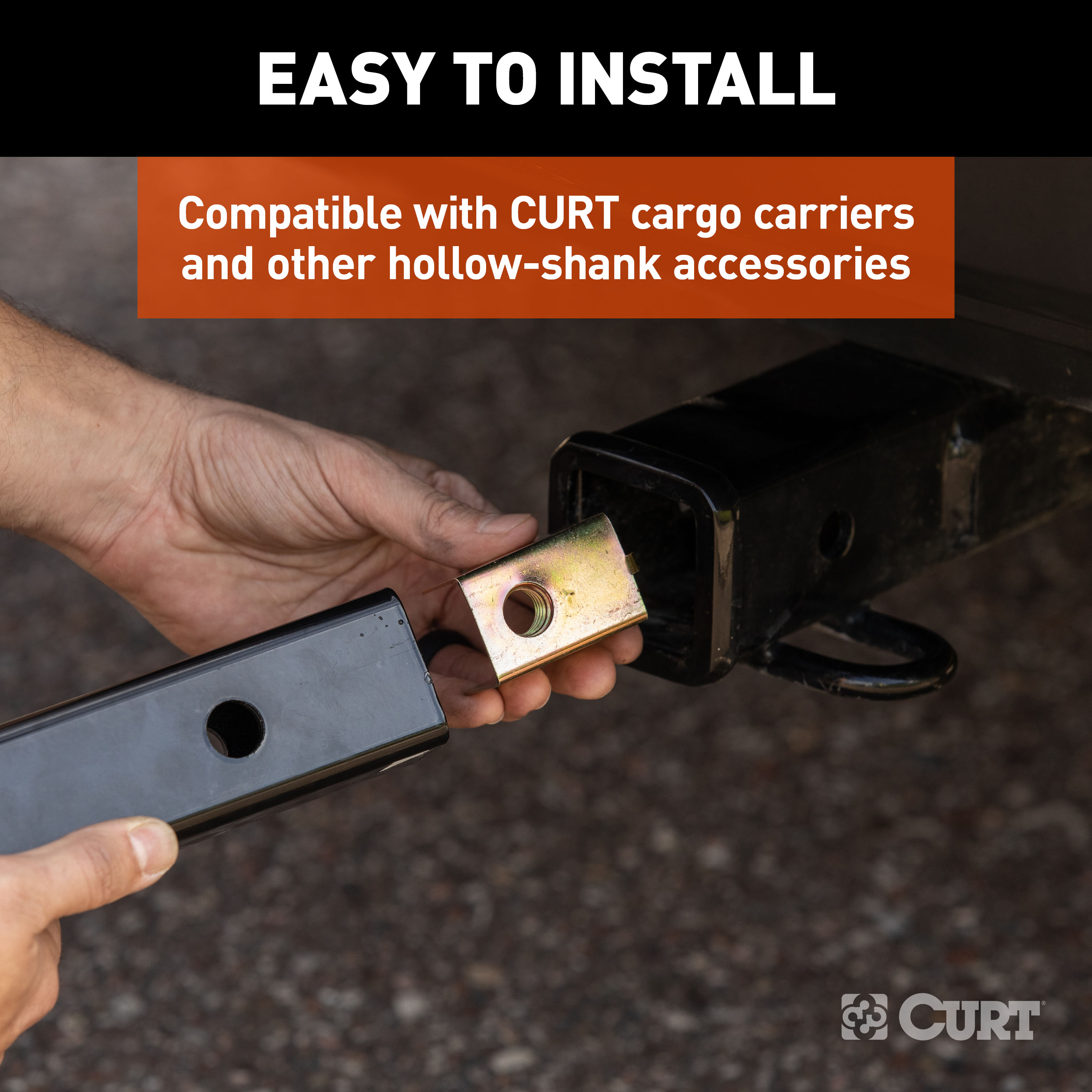 CURT 2" Hollow Shank, 1-7/8", 2" & 2-5/16" Chrome Balls Trailer Hitch Ball Mount with Anti-Rattle Hitch Pin and Shim & Fits 2" Receiver thumbnail 8