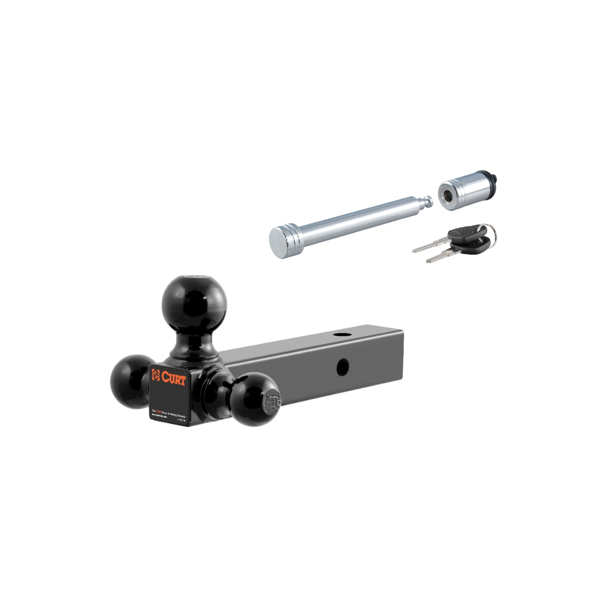CURT 2" Solid Shank Multi-Ball Mount with 5/8" Hitch Lock & 3" Receiver thumbnail 0