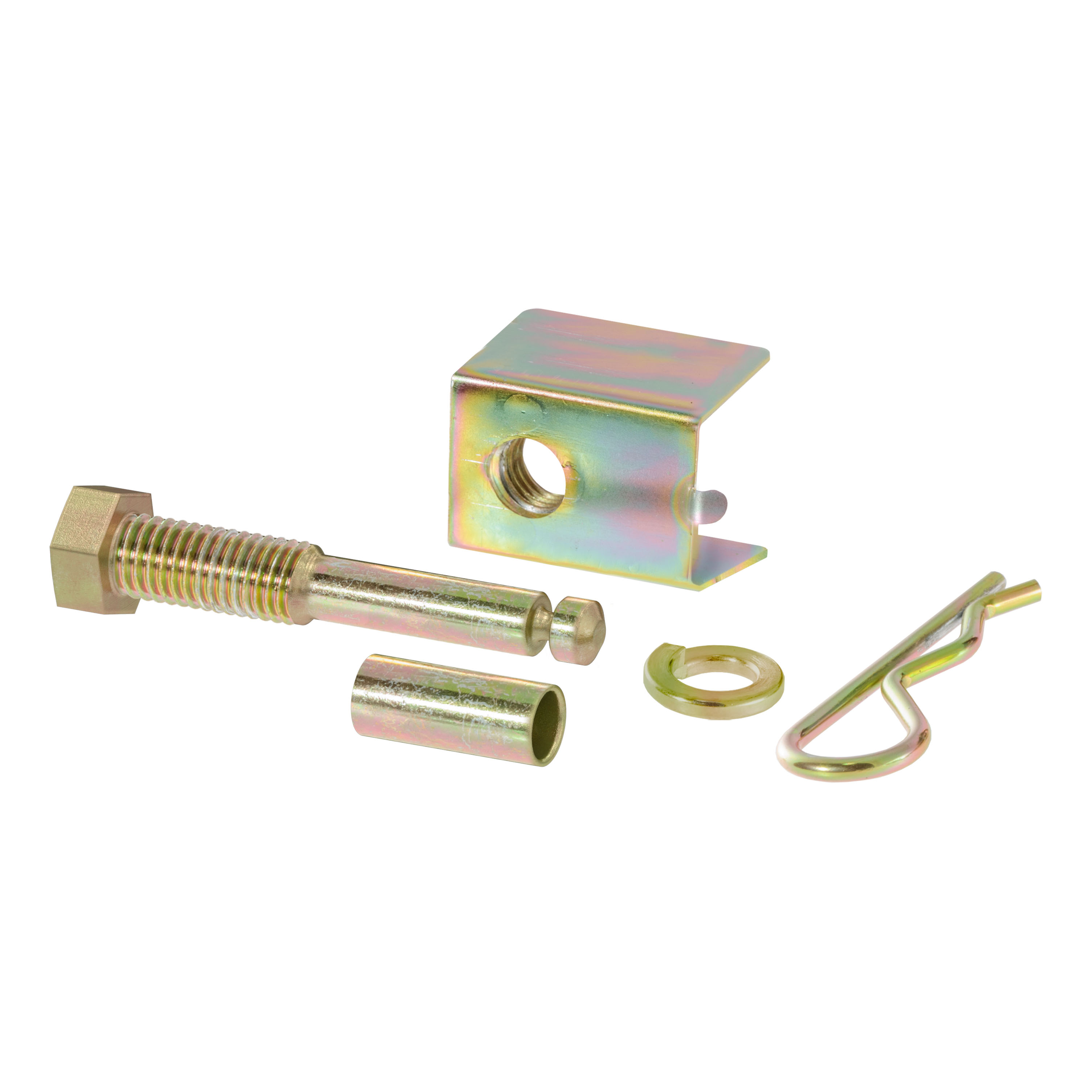 CURT 2" Shank, 6,000 lbs, 6-3/4" Drop Adjustable Channel Mount Trailer Hitch Ball Mount with Anti-Rattle Hitch Pin and Shim & Trailer Hitch Pin thumbnail 6