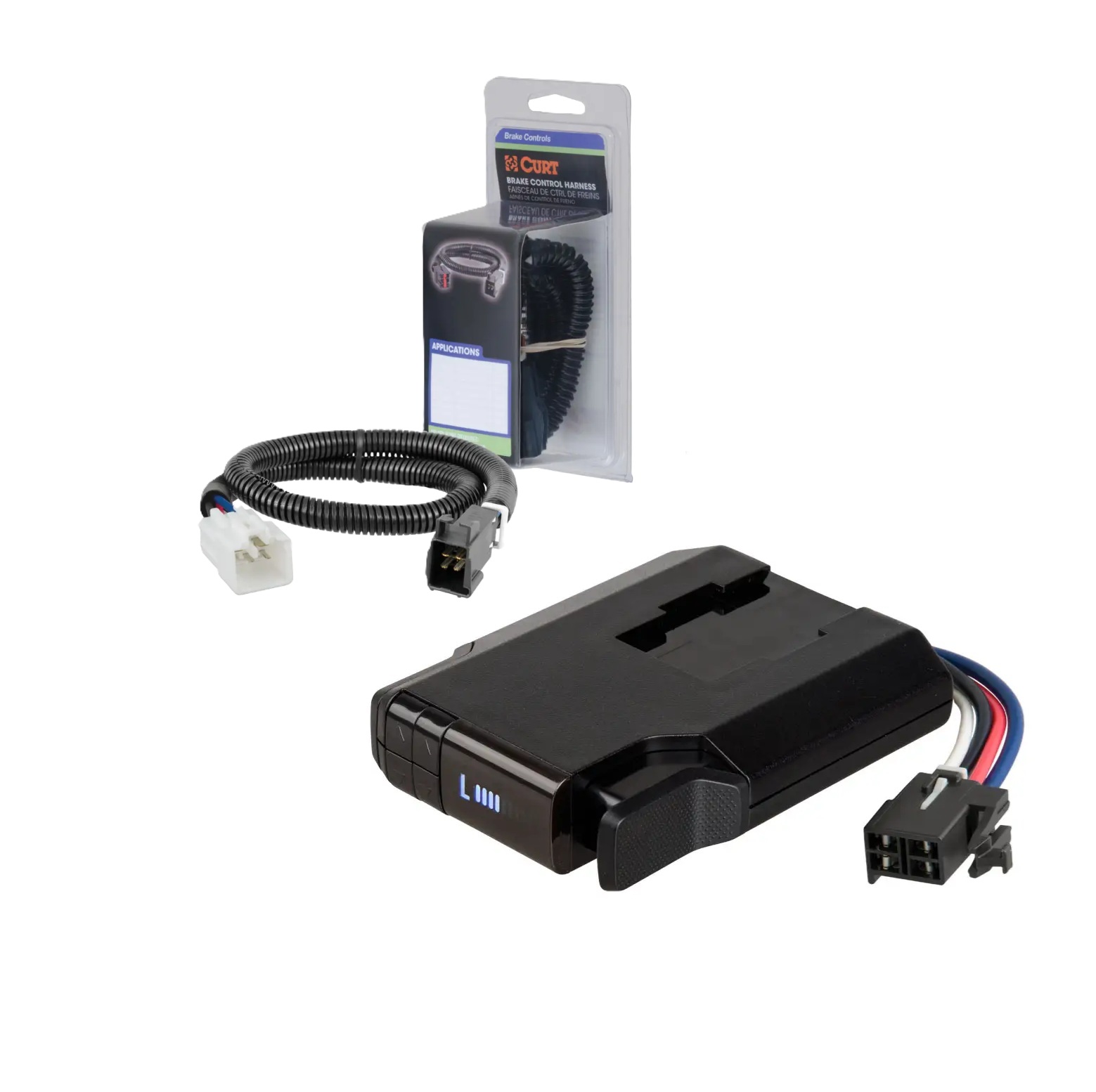 2003-2011, 2013-2021 Toyota Land Cruiser CURT Venturer NEXT Time-Delay Trailer Brake Controller Plug & Play Bundle - Low Profile, Adjustable, 1-3 Axles 51116 thumbnail 0