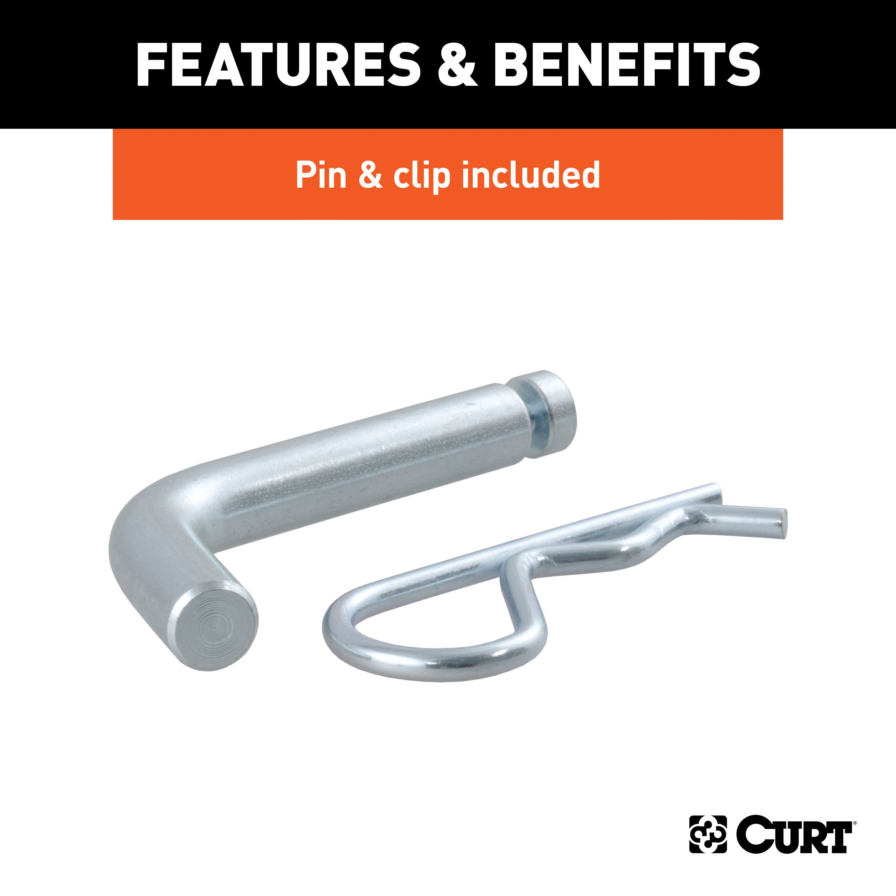 CURT Towing Starter Kit with 2" Ball (1-1/4" Shank, 3,500 lbs, 3/4" Rise) Trailer Hitch Ball Mount with 5/8" Hitch Lock (3" Receiver, Barbell, Chrome) thumbnail 5