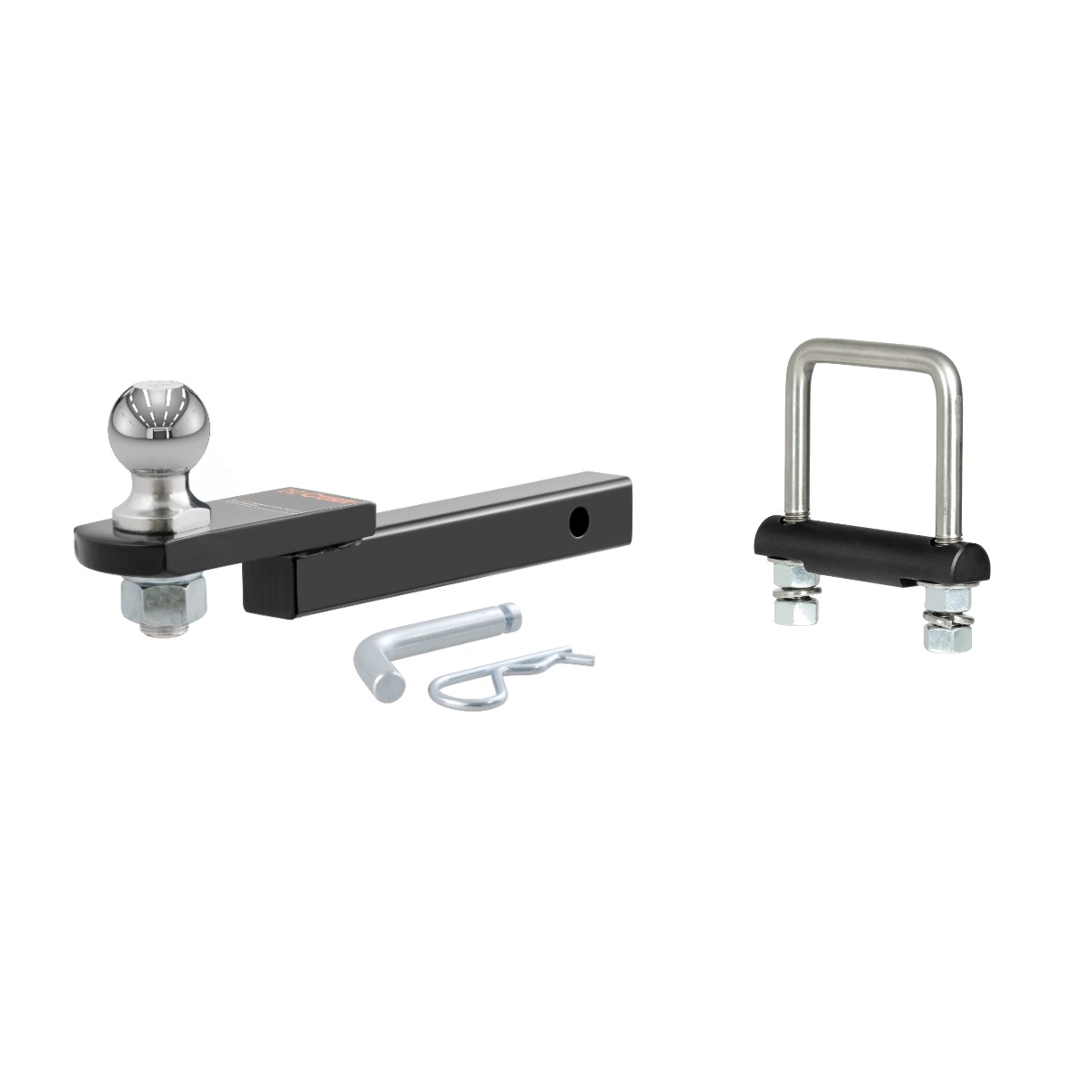 CURT Towing Starter Kit with 2" Ball (1-1/4" Shank, 3,500 lbs, 3/4" Rise) Trailer Hitch Ball Mount with Anti-Rattle Hitch Clamp for 2" Receiver thumbnail 0