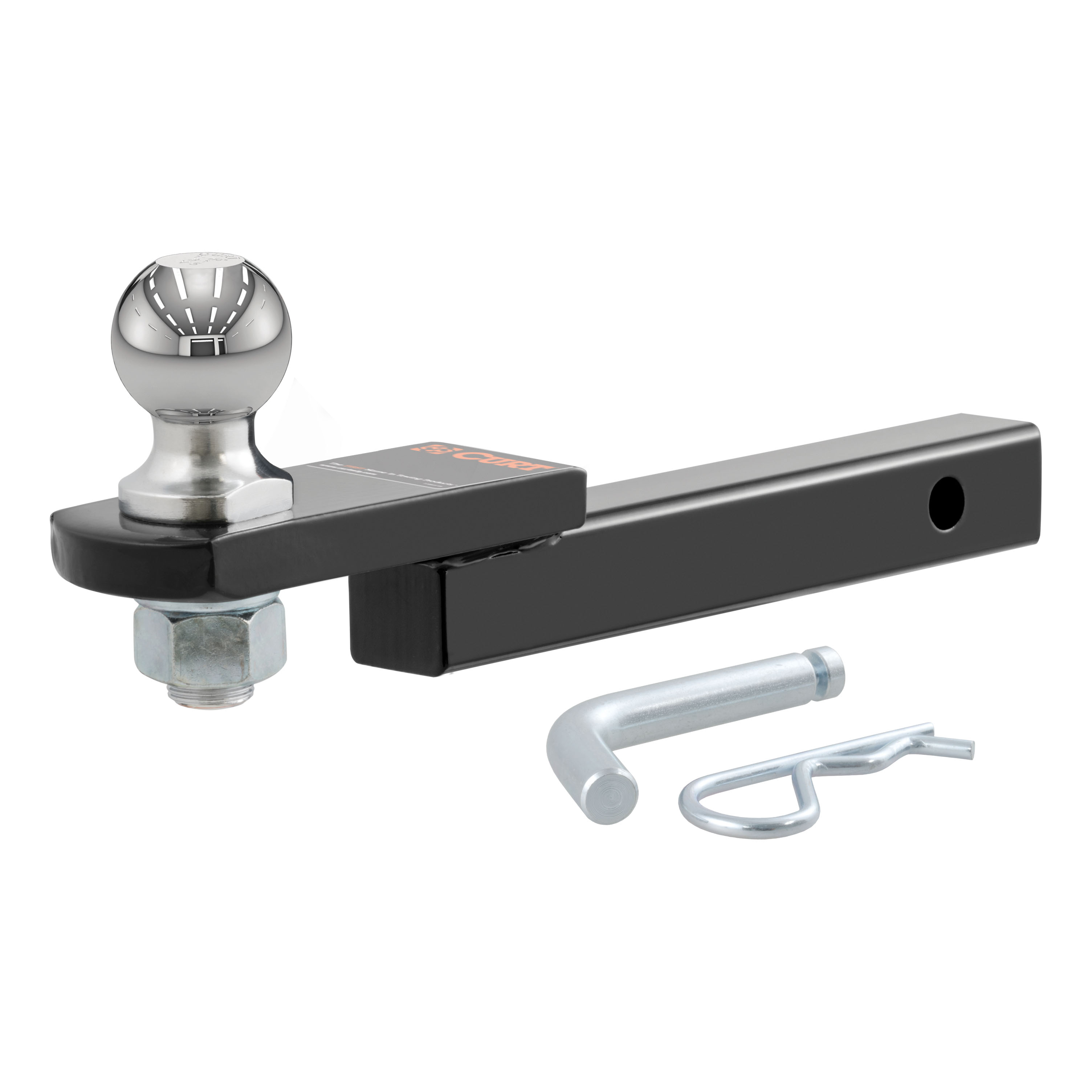 CURT Towing Starter Kit with 2" Ball (1-1/4" Shank, 3,500 lbs, 3/4" Rise) Trailer Hitch Ball Mount with Anti-Rattle Hitch Clamp for 2" Receiver thumbnail 1