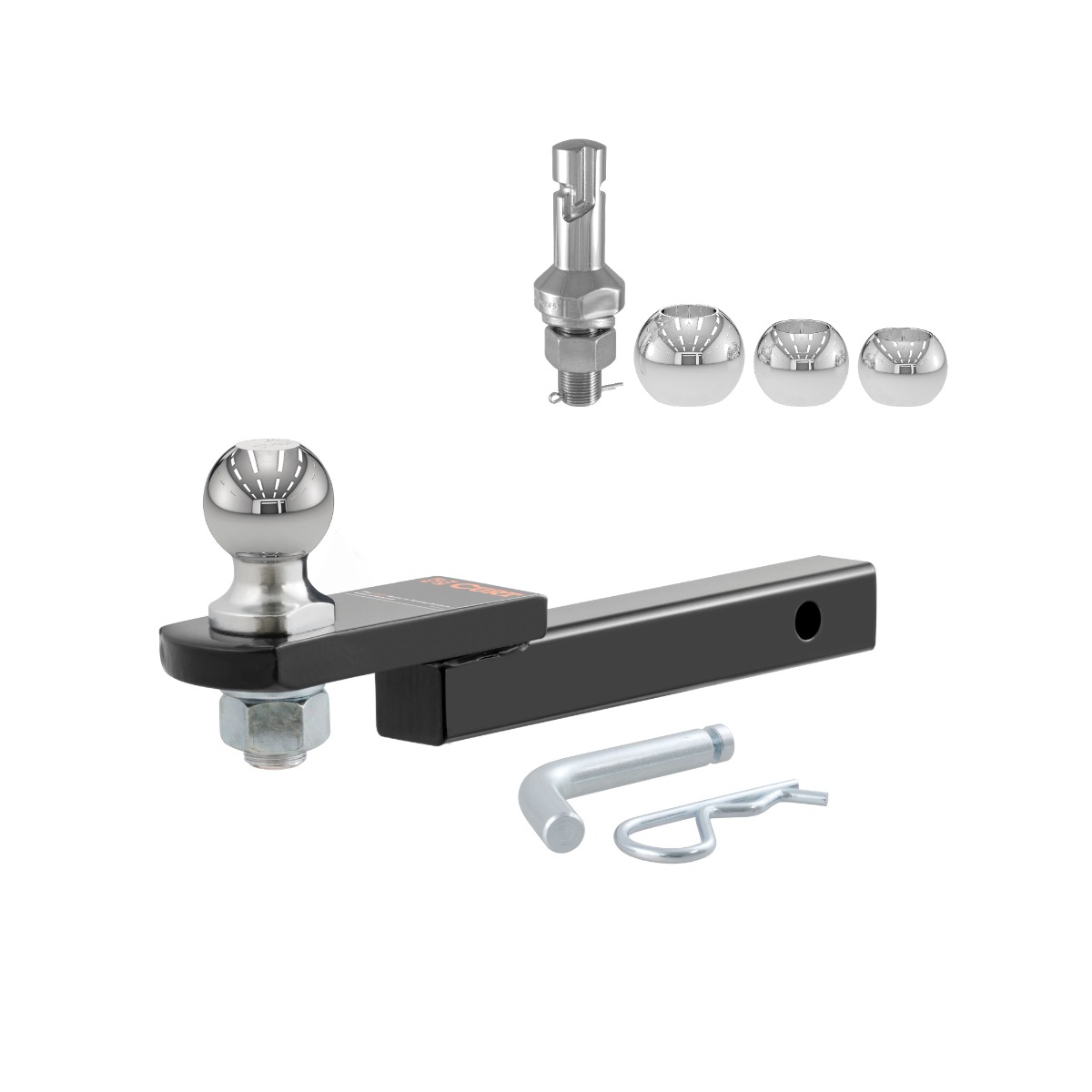 CURT 3,500 lbs Towing Starter Kit with 2" Ball (1-1/4" Shank, 3/4" Rise) Trailer Hitch Ball Mount with Switch Ball Trailer Ball Set (1-7/8", 2" & 2-5/16" Balls, 1" x 2-1/4" Shank) thumbnail 0