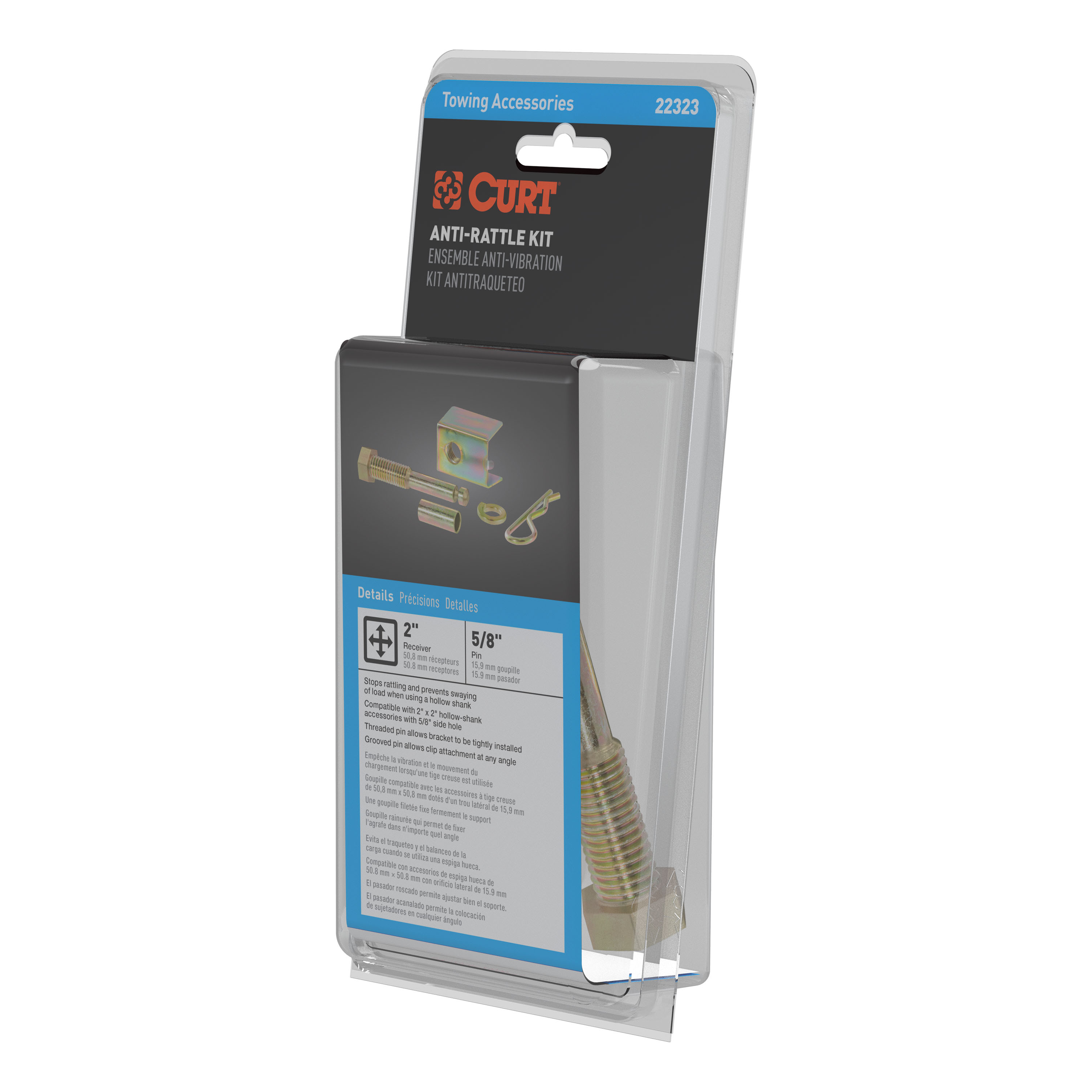 CURT Class 1 Ball Mount (1-1/4" Shank, 2,000 lbs, 1-1/4" Drop, 9-3/4" Long) Trailer Hitch Ball Mount with Anti-Rattle Hitch Pin and Shim thumbnail 7