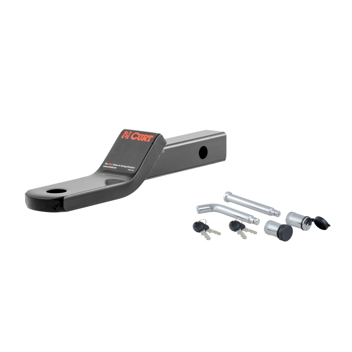 CURT Class 2 Ball Mount (1-1/4" Shank, 3,500 lbs, 1" Drop, 7-13/16" Long) Trailer Hitch Ball Mount with 5/8" Diameter Channel Mount Lock thumbnail 0