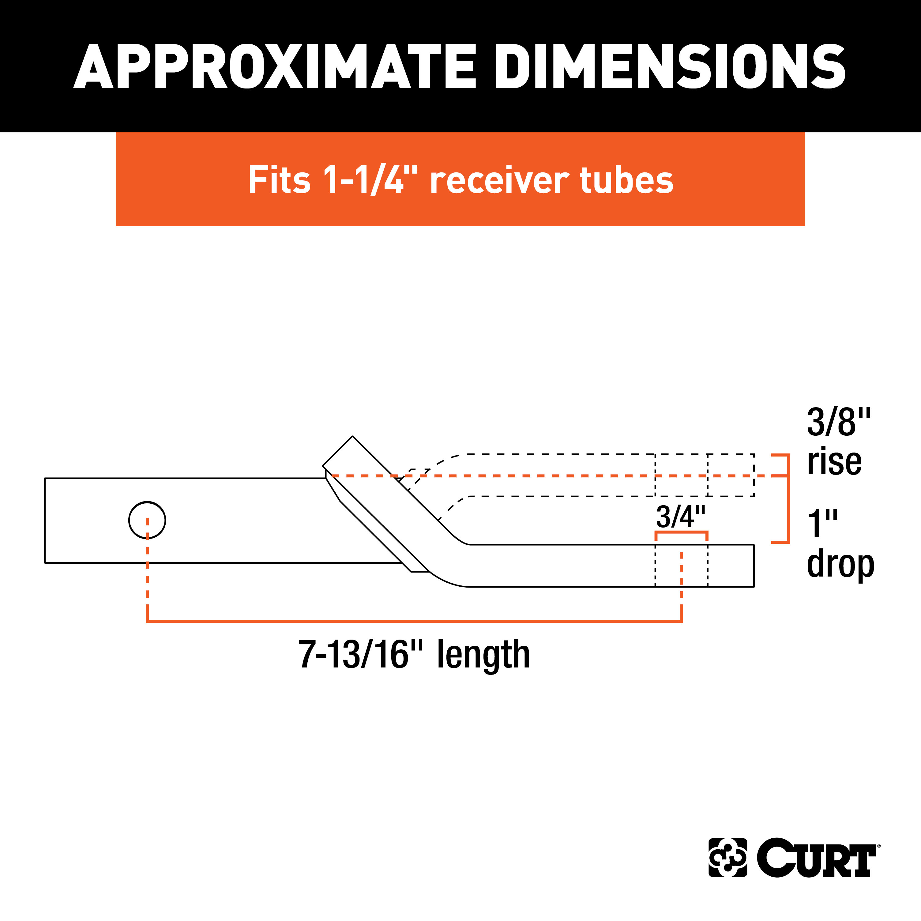 CURT Class 2 Ball Mount (1-1/4" Shank, 3,500 lbs, 1" Drop, 7-13/16" Long) Trailer Hitch Ball Mount with 5/8" Diameter Channel Mount Lock thumbnail 3