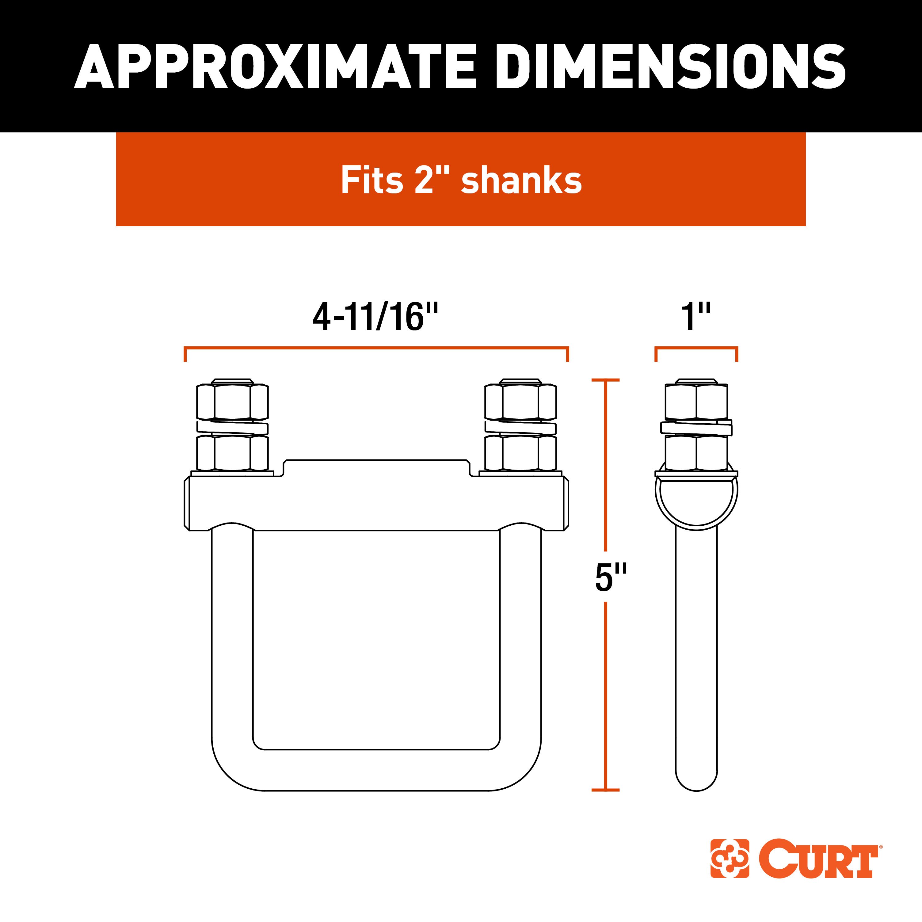 CURT Class 2 Ball Mount (1-1/4" Shank, 3,500 lbs, 1" Drop, 7-13/16" Long) Trailer Hitch Ball Mount with Anti-Rattle Hitch Clamp for 2" Receiver thumbnail 8